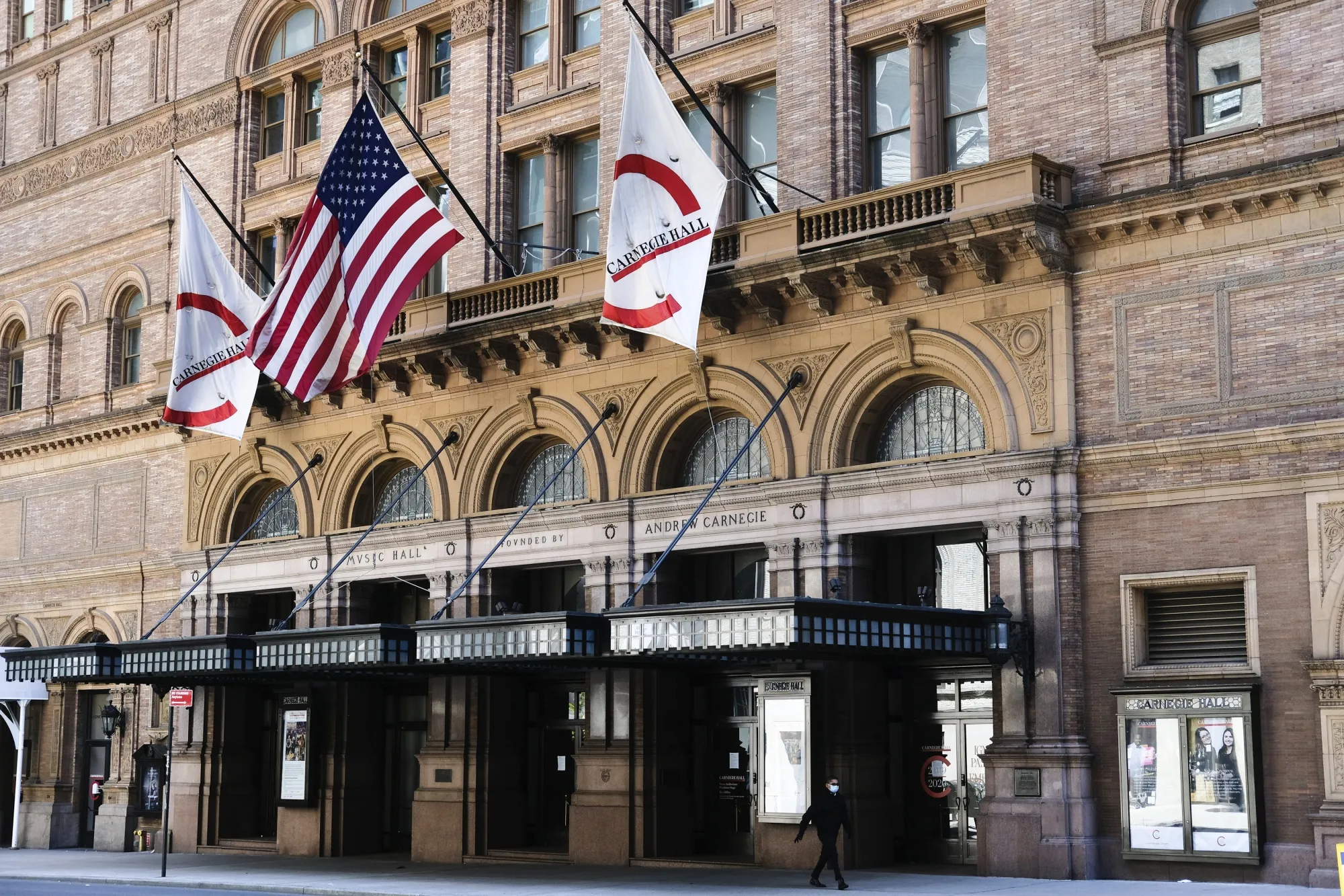 This May 12, 2020 file photo shows Carnegie Hall in New York. Carnegie announced a 2022-23 schedule Tuesday that includes about 50 events in 2,800-seat Stern Auditorium. (Photo by Evan Agostini/Invision/AP, File)