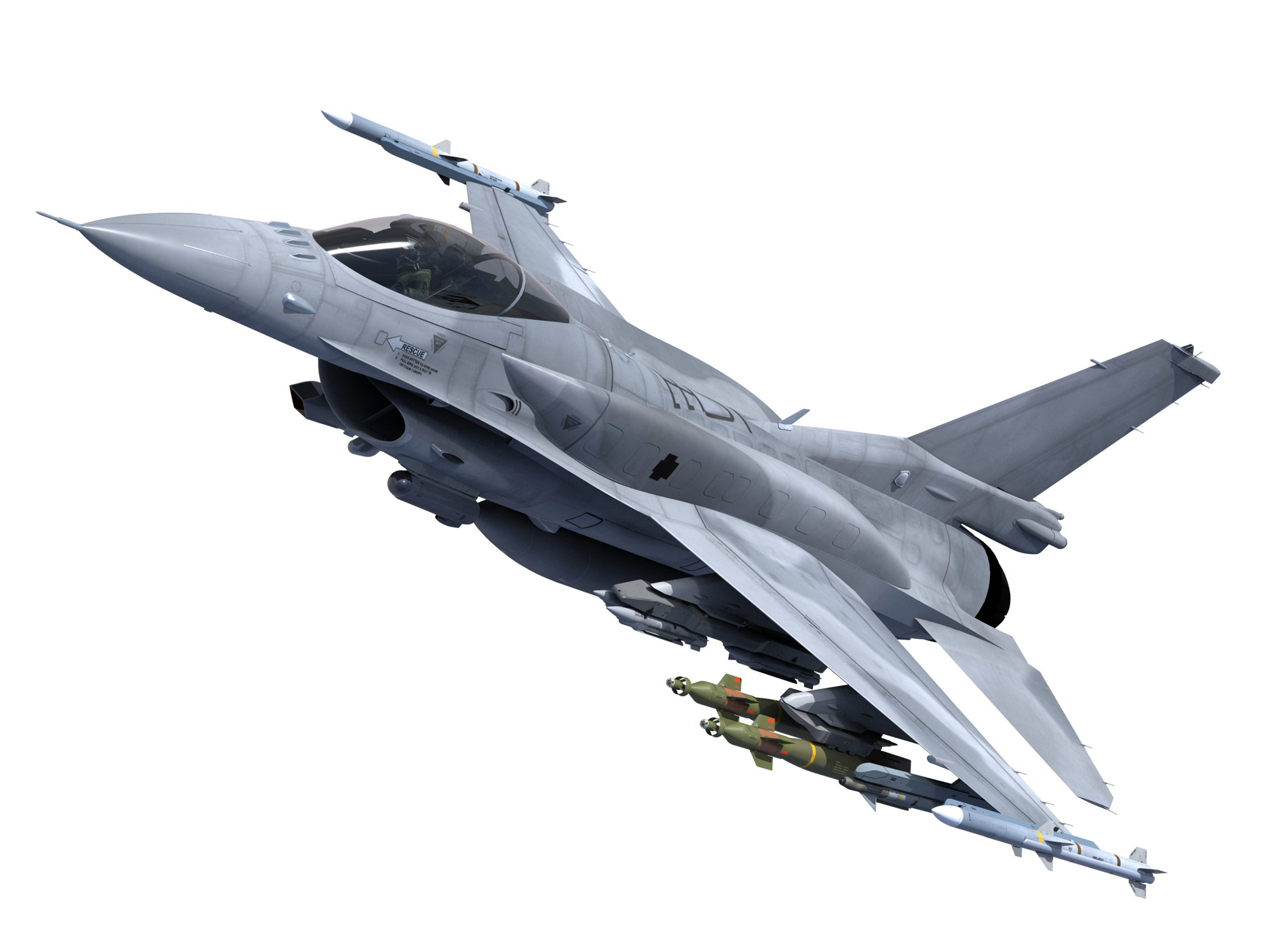 The Lockheed Martin F-16 Block 70 fighter jet.