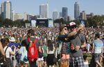 Folks taking selfies in Austin at the ACL Festival in October.