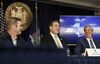 John Schoettler, Amazon vice president for real estate and facilities, joins New York Gov. Andrew Cuomo, center, and New York City Mayor Bill de Blasio during a news conference to announce the Amazon deal.
