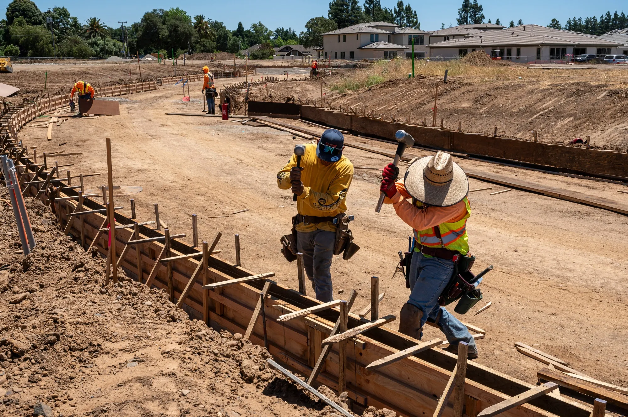 Construction at a housing community in Morgan Hill, California.