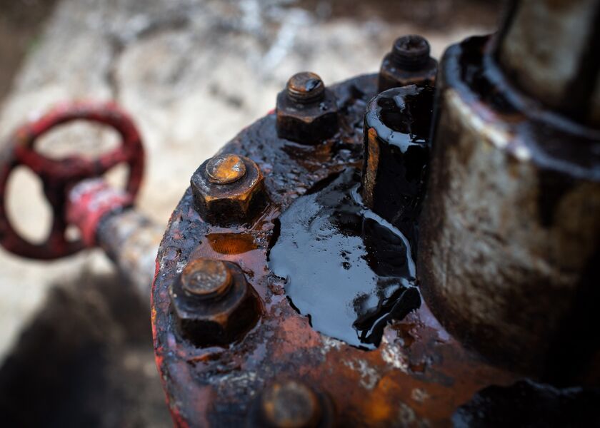Crude Oil On A Pumping Jack