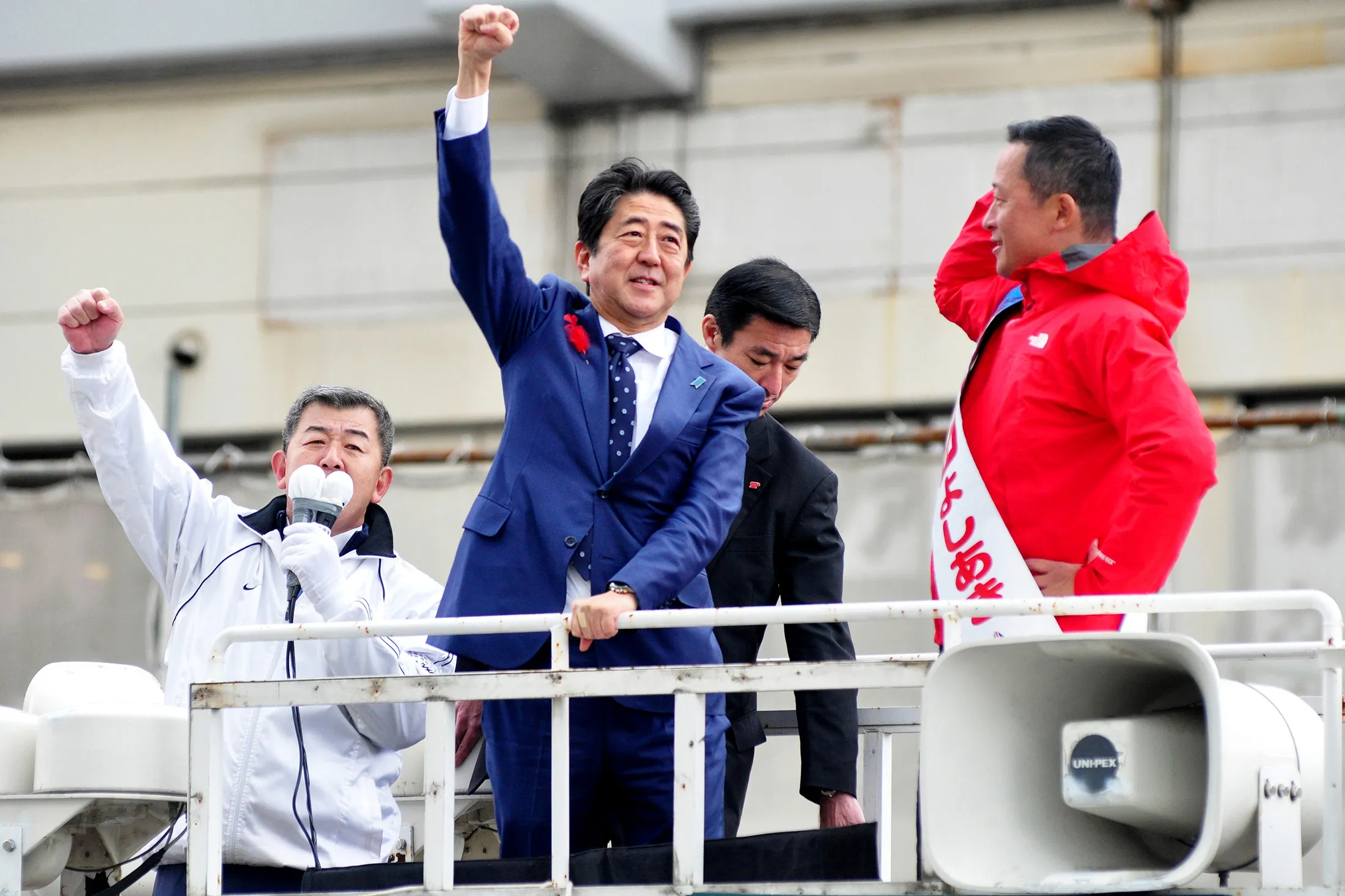 Shinzo Abe during a campaign rally in Sapporo on Oct. 15.

