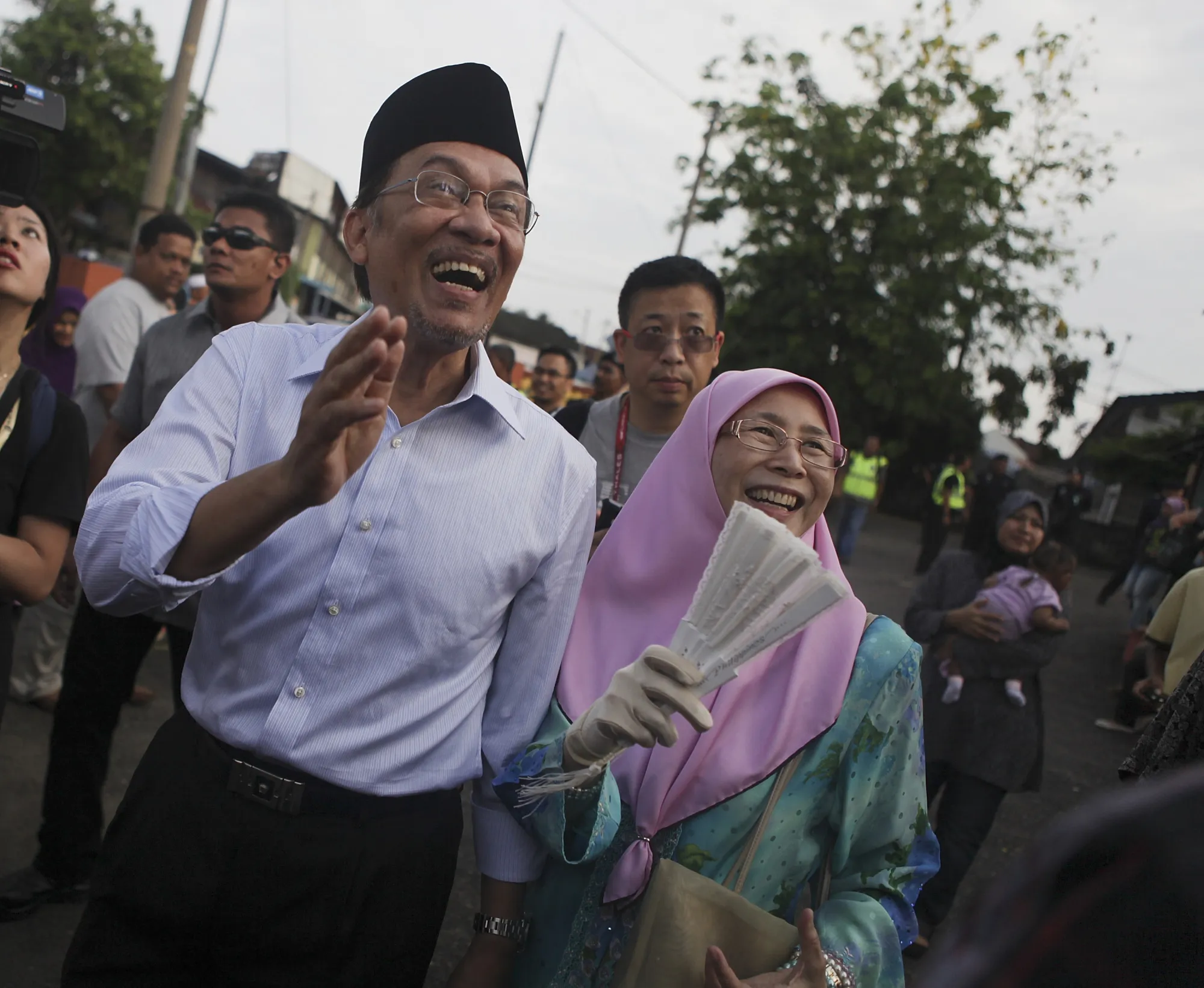 Former Deputy Prime Minister Anwar Ibrahim pictured on election day in 2013.