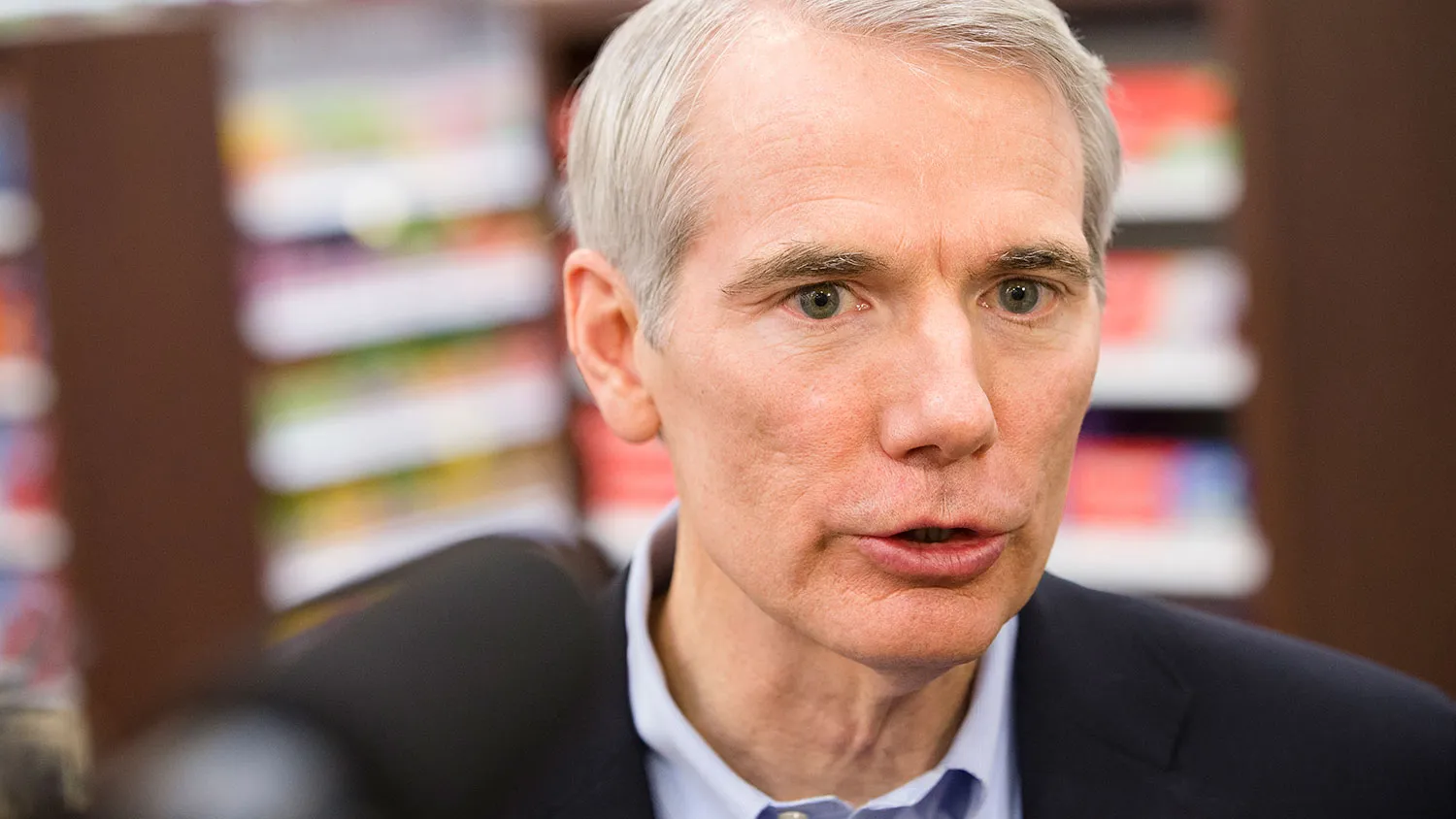 Senator Rob Portman speaks during a news conference at the Oakley Kroger Marketplace store to announce the supermarket chain's decision to offer the opioid overdose reversal medicine Naloxone without a prescription on Feb. 12, 2016, in Cincinnati.
