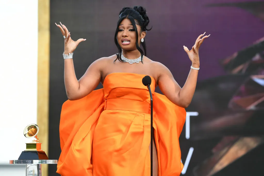Megan Thee Stallion accepts the Best New Artist award onstage during the 63rd Annual GRAMMY Awards.