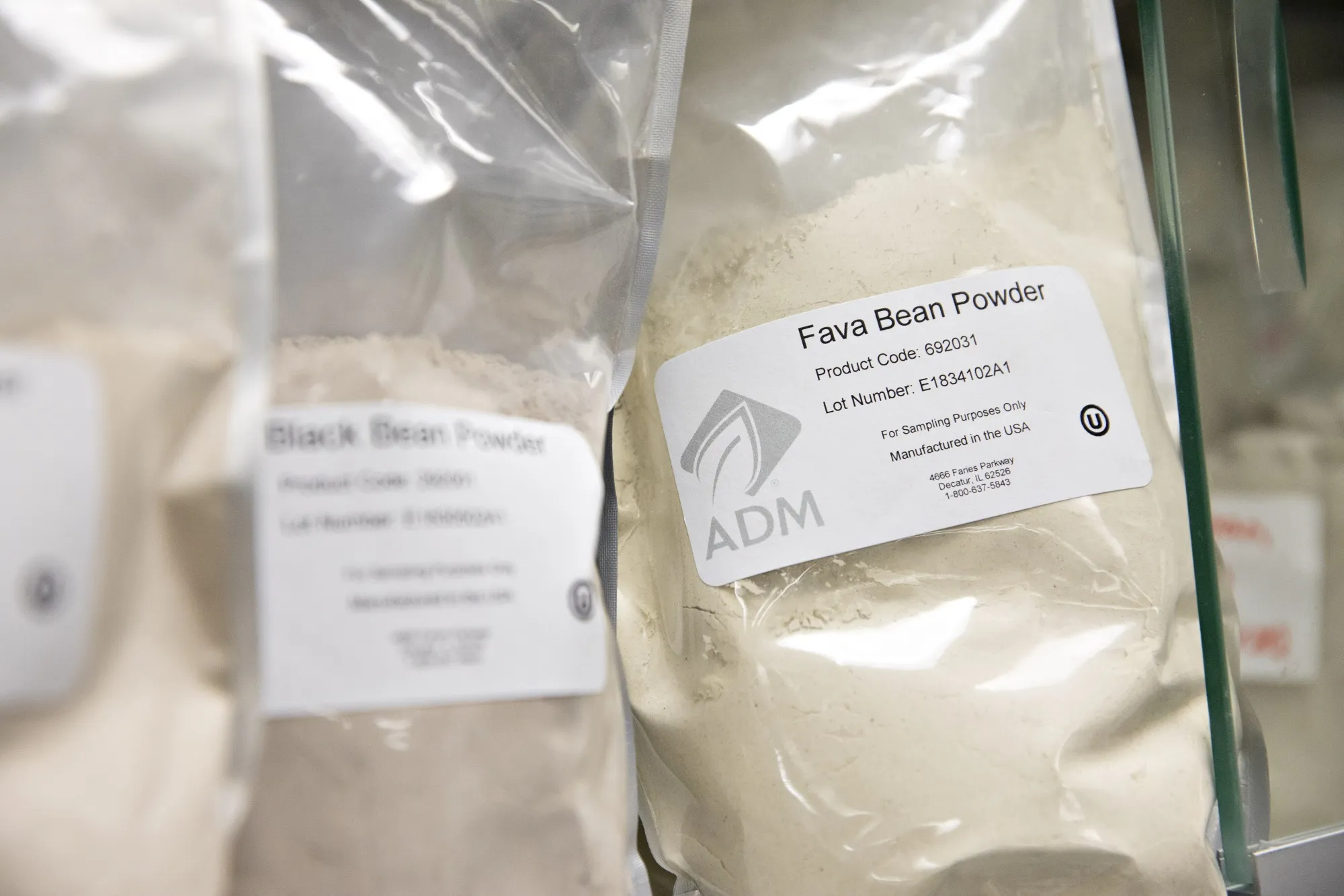 Fava bean powder at the ADM Science and Technology Center in Decatur, Illinois.