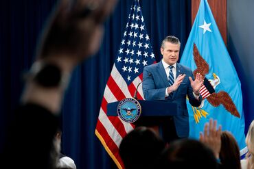Defense Secretary Hegseth And Joint Chiefs Of Staff Chairman Caine Hold News Conference