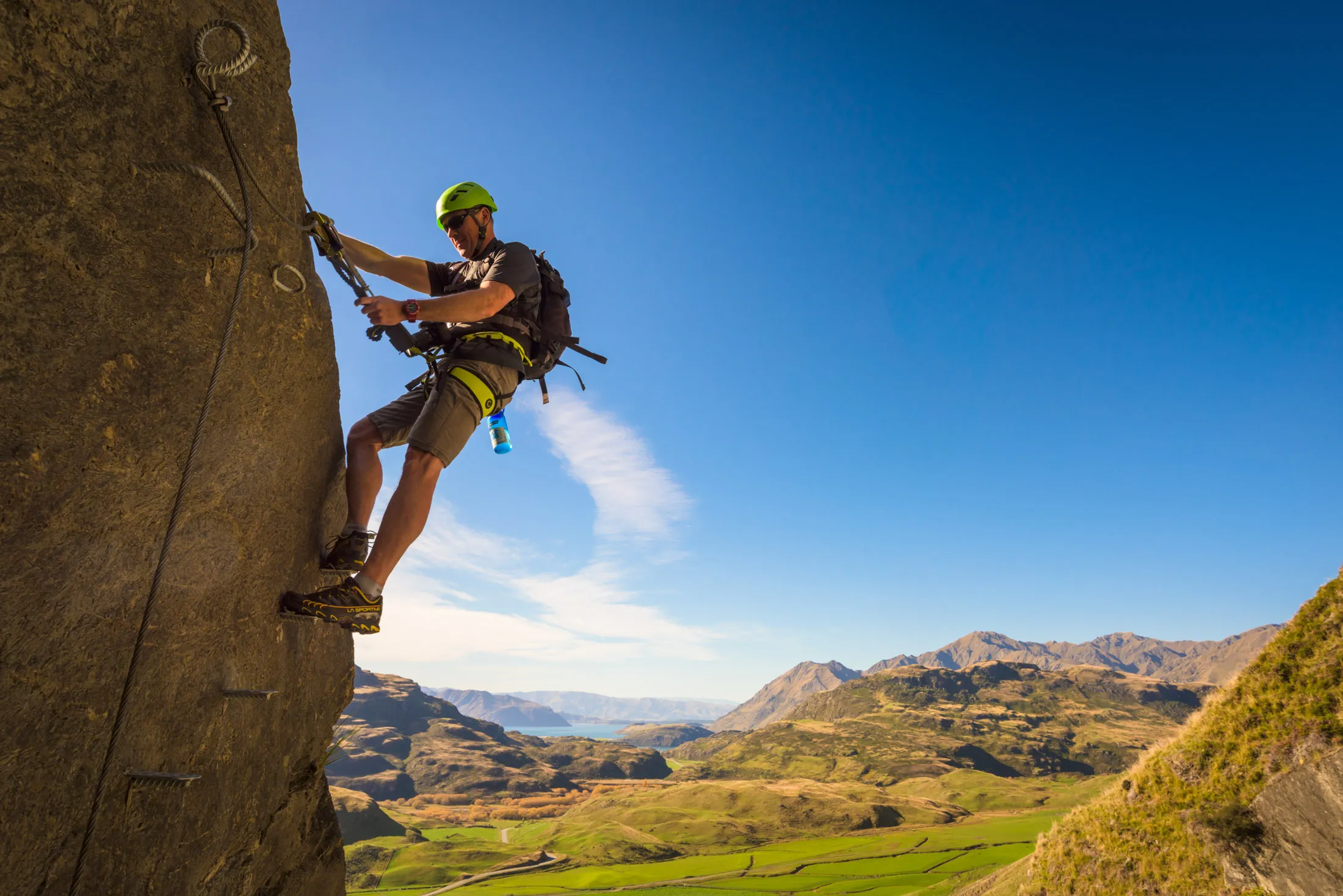 Along the Wildwire Wild Thing climb in New Zealand
