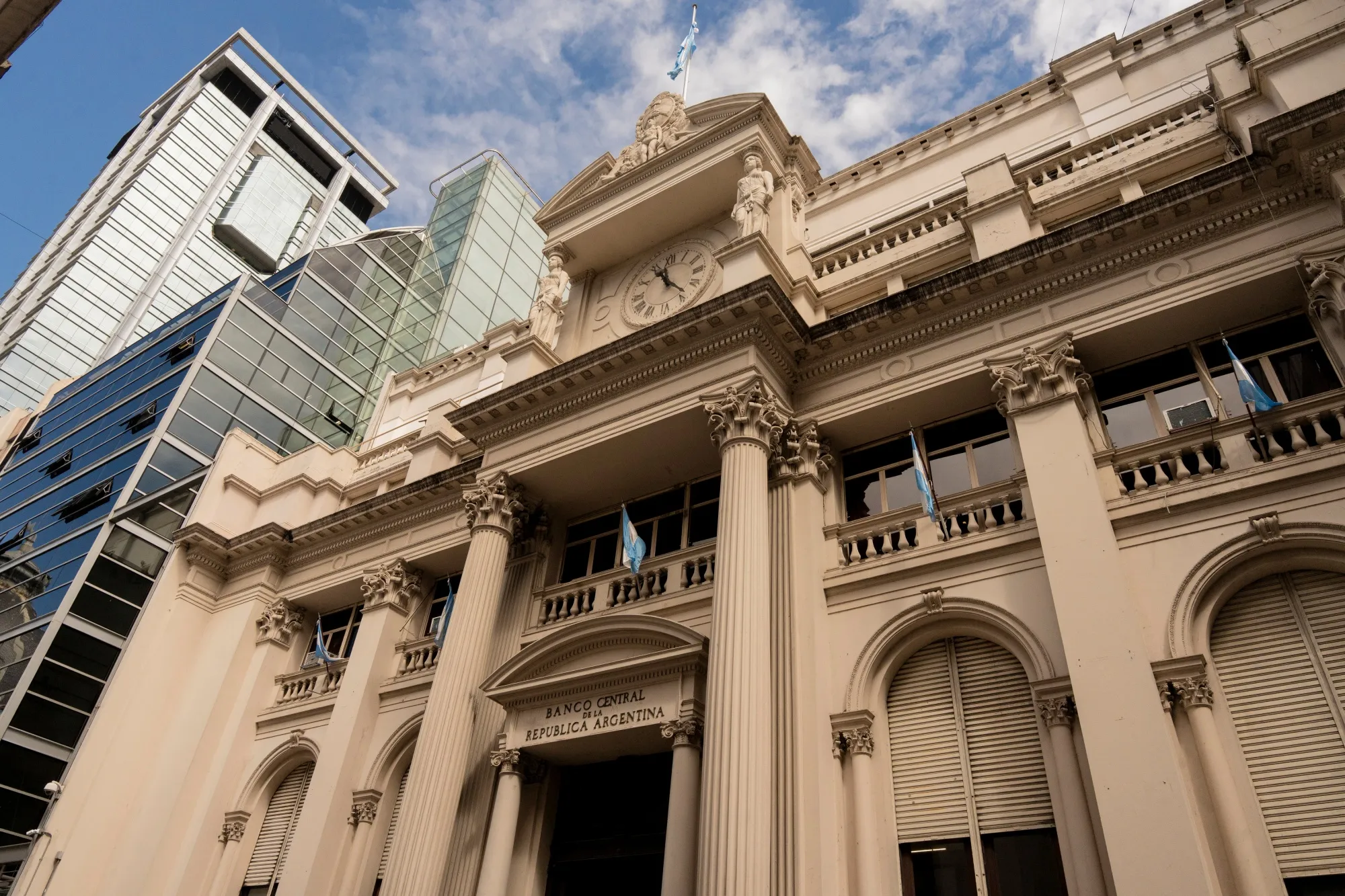 The Central Bank of Argentina in the financial district of Buenos Aires.