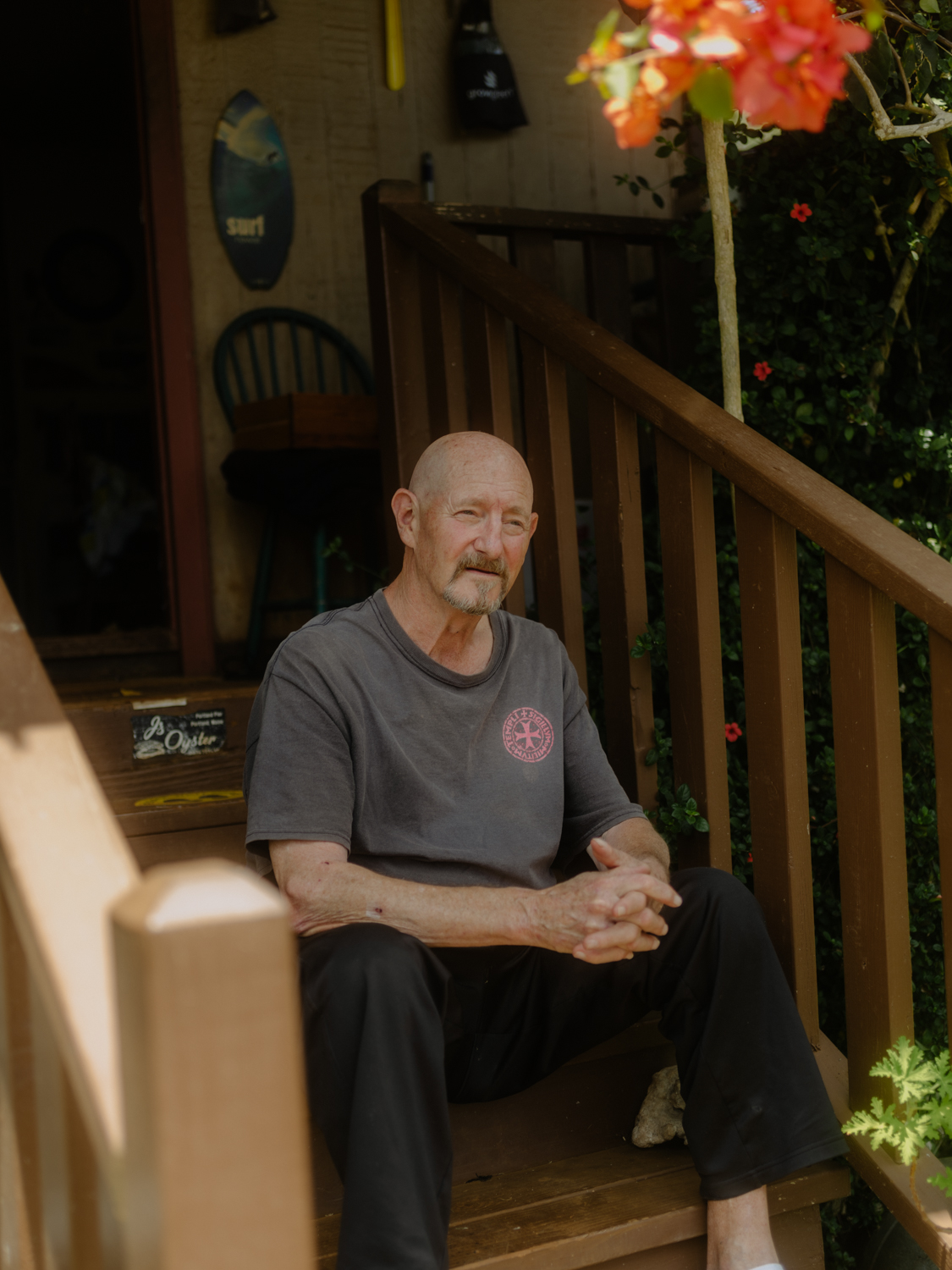 Andrus, shown here at his house, was almost kicked out of his home in the past year.