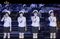 This image made from undated video of a news bulletin aired by North Korea's KRT on July 10, 2017, North Korea's Moranbong Band, an all-female ensemble that was hand-picked by leader Kim Jong Un, performs in Pyongyang. Kim attended a concert replete with pop music and thunderous applause to fete the successful launch of his country's first intercontinental ballistic missile. Independent journalists were not given access to cover the event depicted in this photo. (KRT via AP Video)