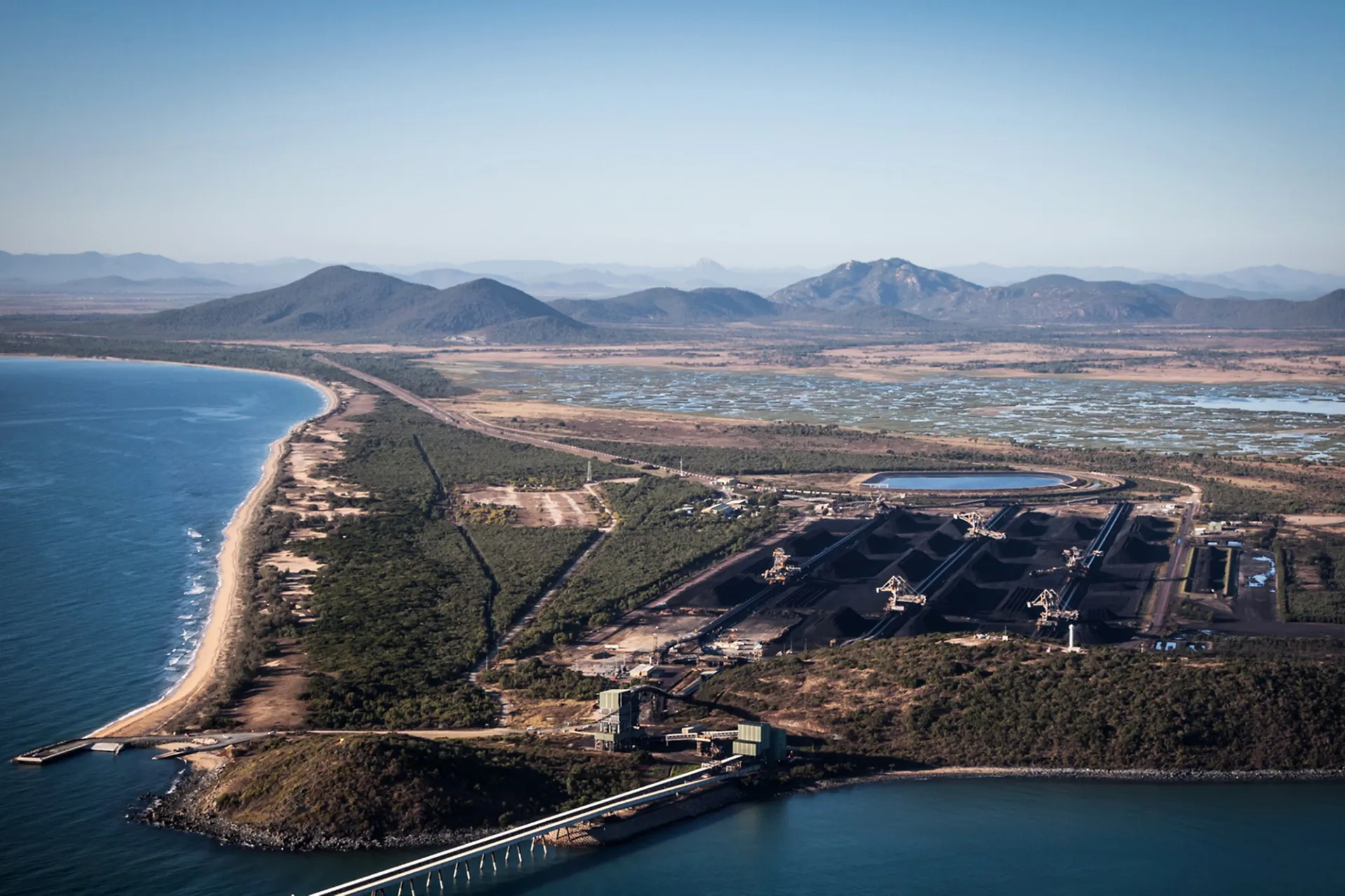 The Adani Abbot Point deepwater coal port near Bowen, Queensland, Australia.