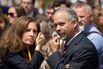 At right, Representative Tim Huelskamp speaks near the Supreme Court on April 28, 2015, in Washington.
