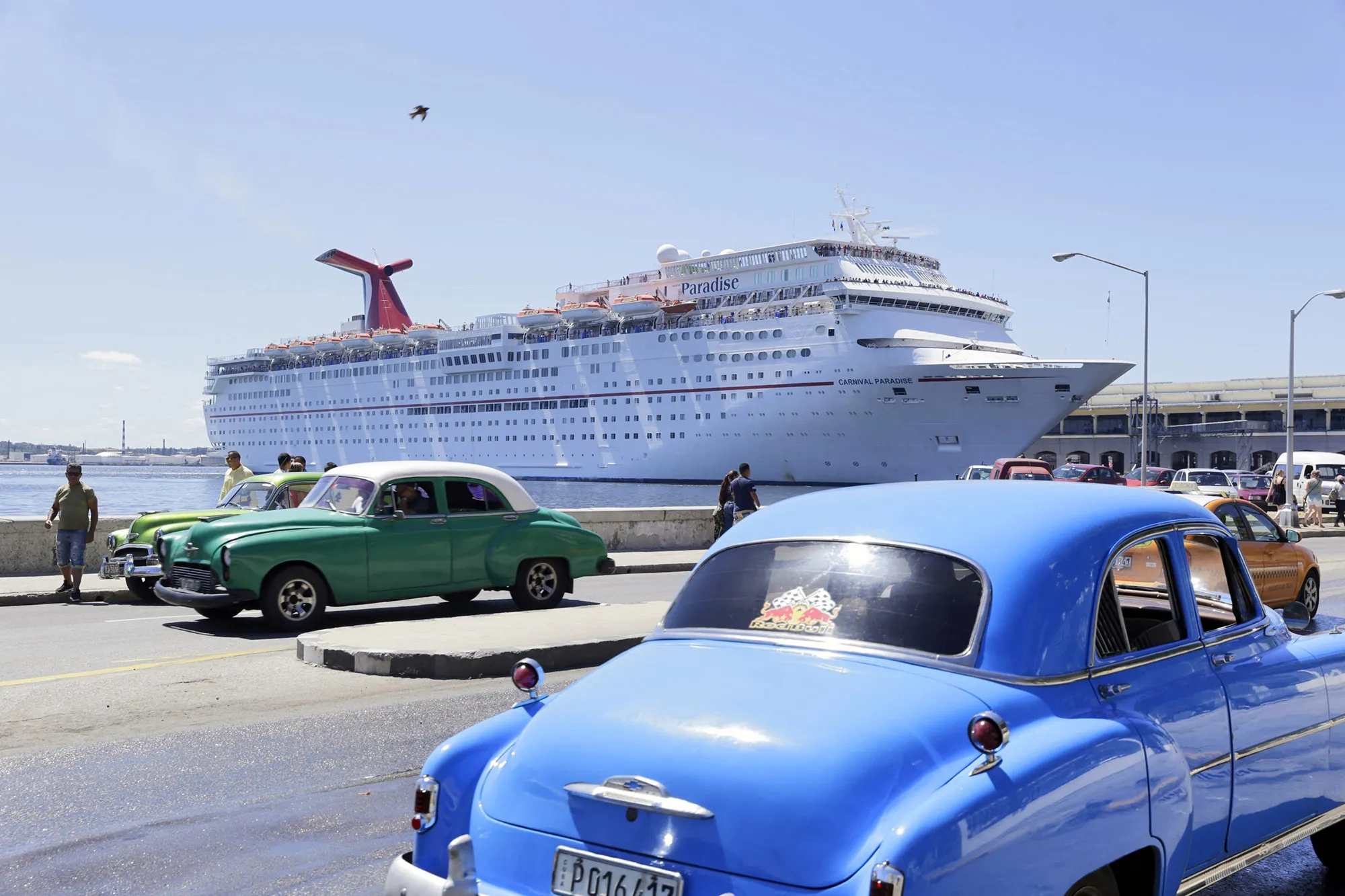 Carnival’s Paradise cruise ship arrives in Havana, in 2017.