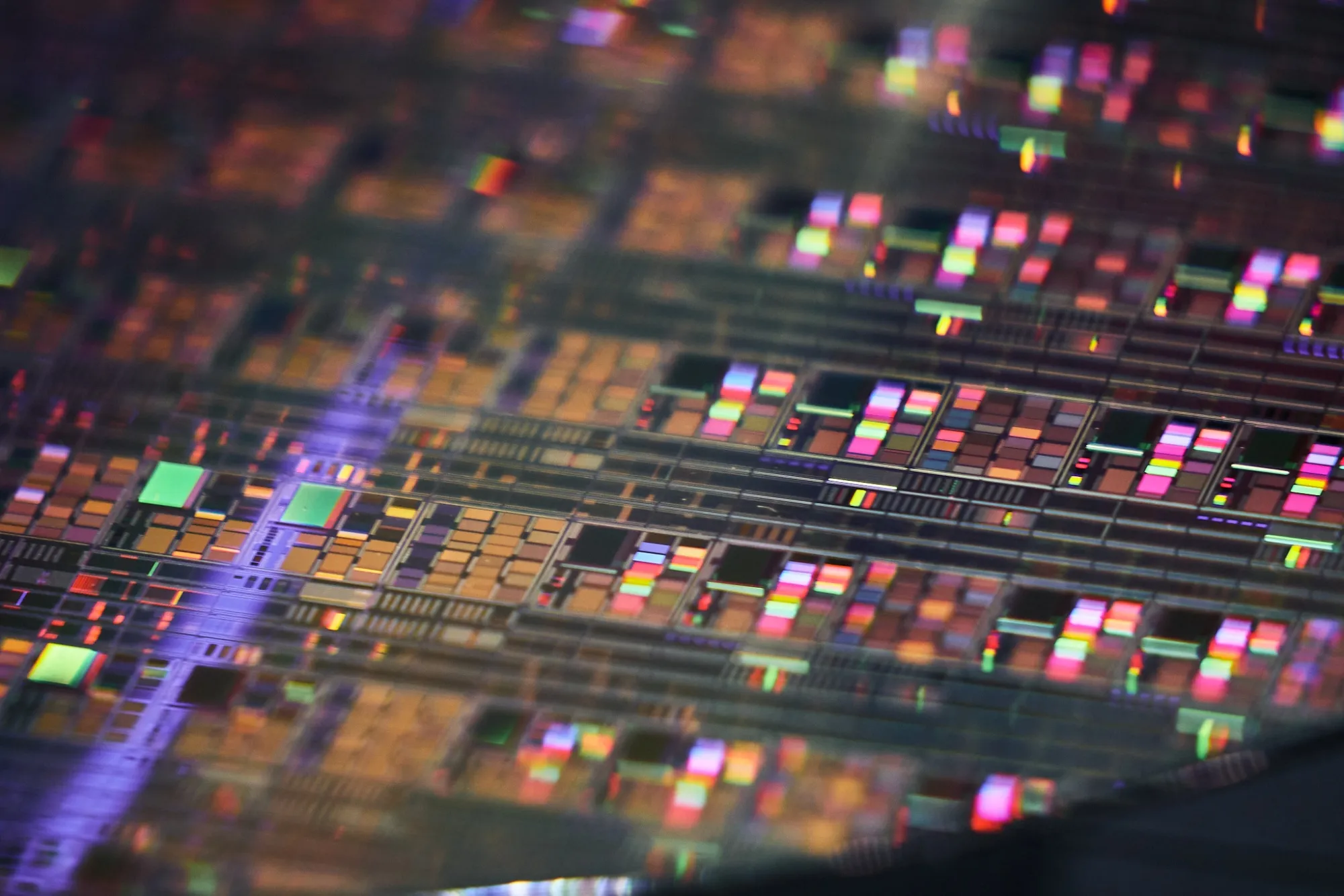 A wafer on display at the Semicon Taiwan exhibition show in Taipei.