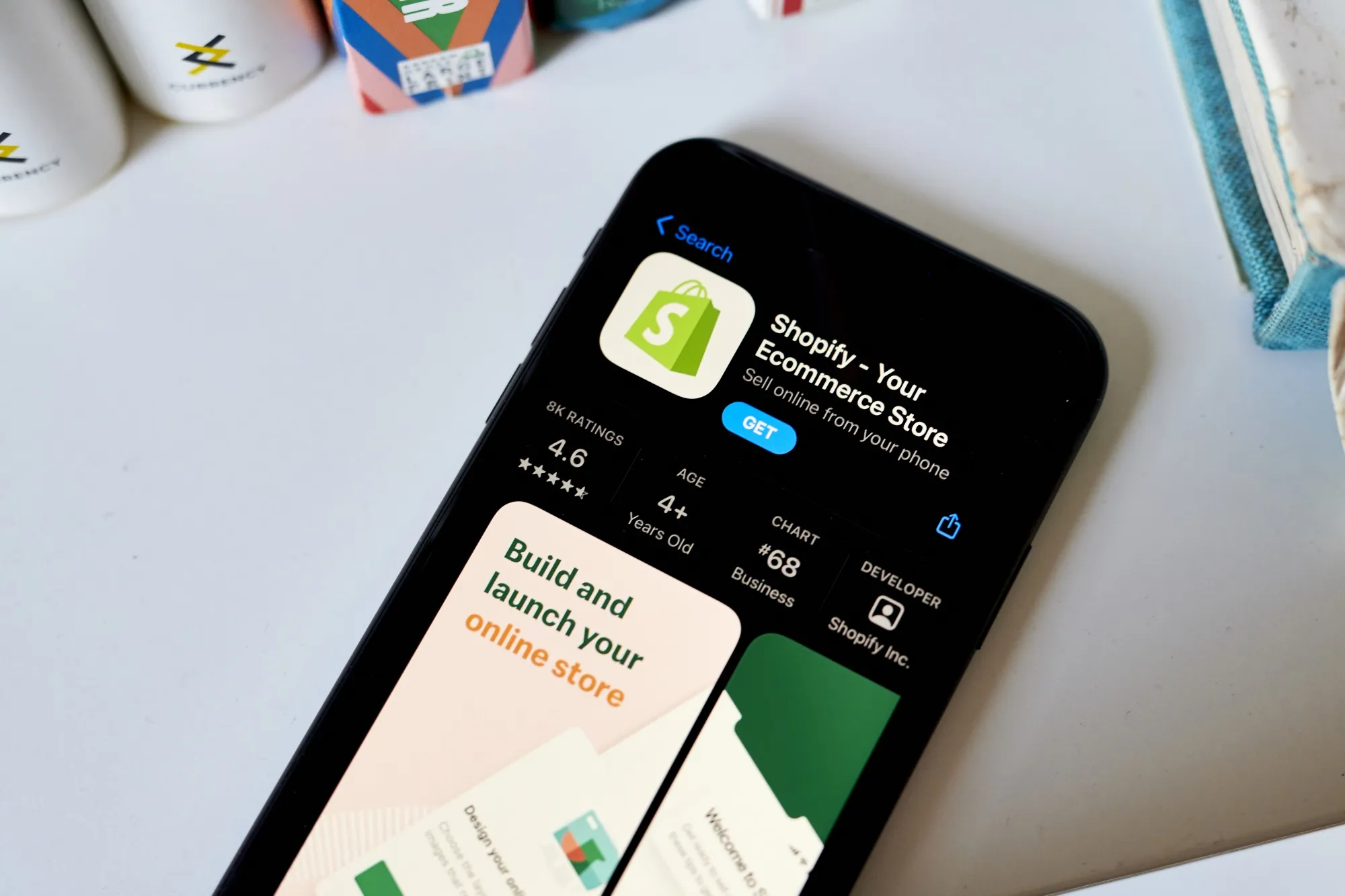 The Shopify app.
