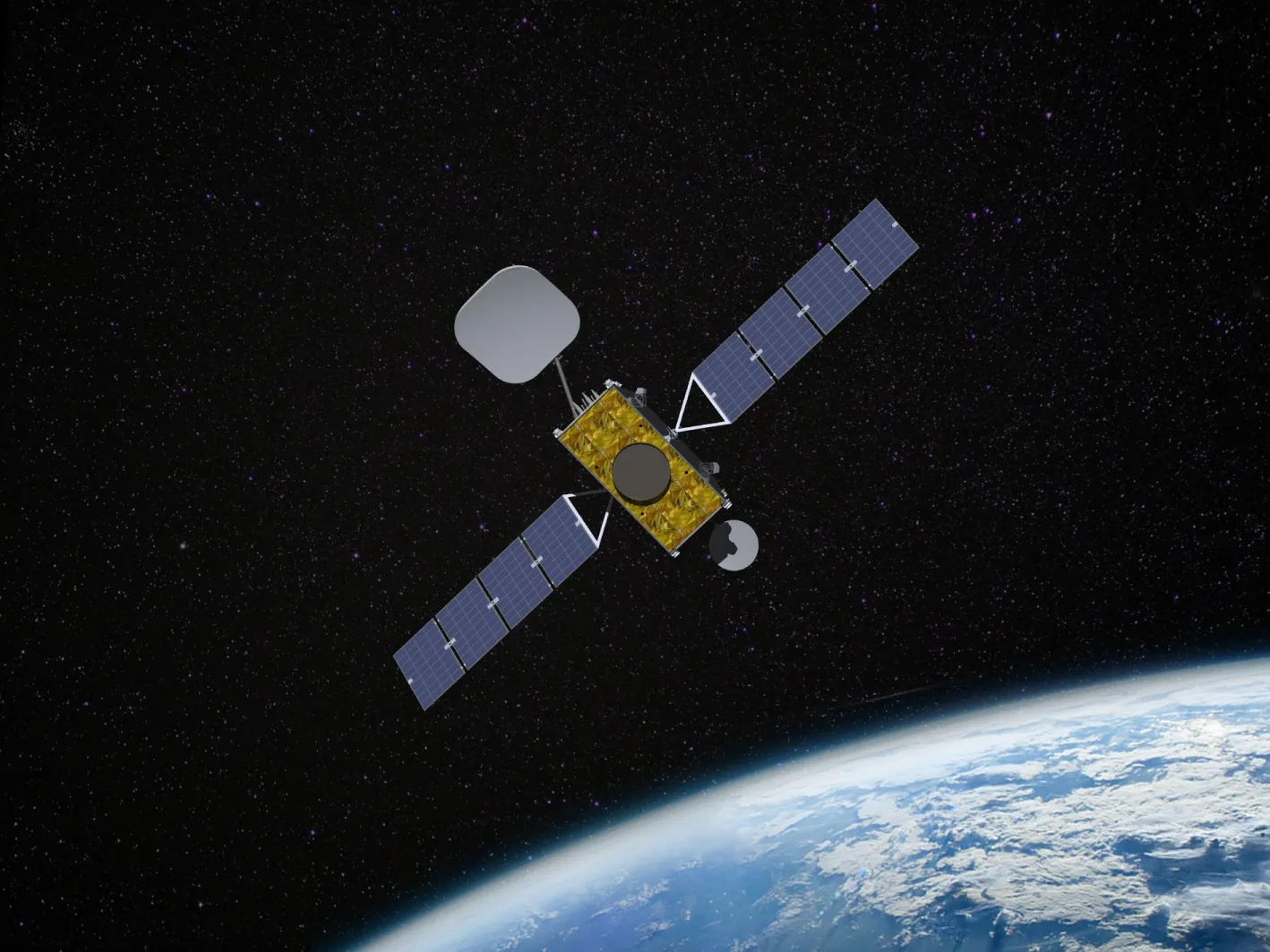 An illustration of SWISSto12's HummingSat&nbsp;