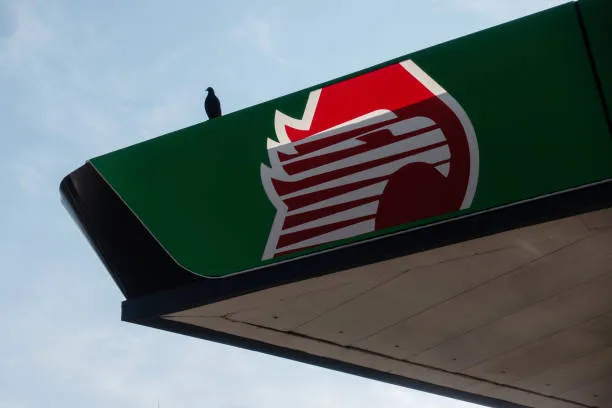 A bird perches on top of a Petroleos Mexicanos (Pemex) gas station in Tepic, Nayarit state, Mexico, on Wednesday, April 22, 2020. Pemex has too much gasoline and nowhere to store it, potentially racking up significant ship fees as demand wanes because of the fast-spreading coronavirus. Photographer Cesar Rodriguez/Bloomberg via Getty Images