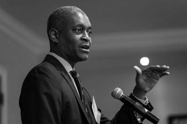 Raphael Bostic, president and chief executive officer of the Federal Reserve Bank of Atlanta, speaks to members of the Harvard Business School Club of Atlanta at the Buckhead Club in Atlanta, Georgia, U.S., on Wednesday, Feb. 19, 2020.