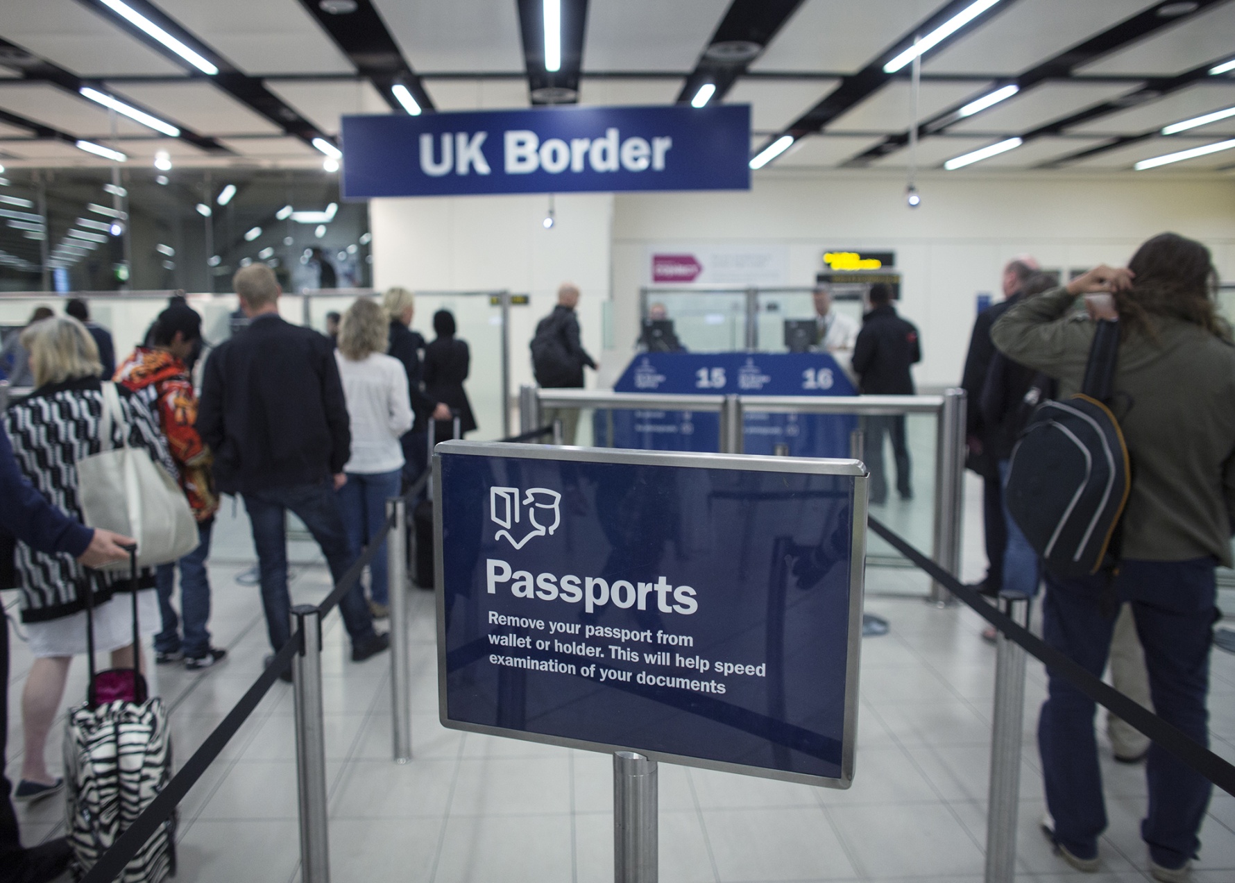 Border control&nbsp;at Gatwick Airport in London.