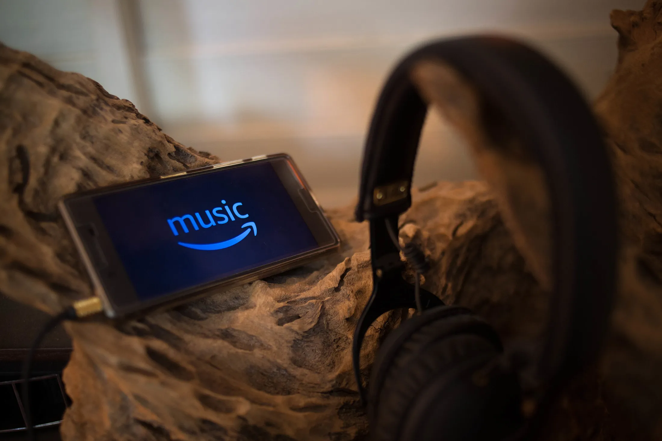 The Amazon Music application seen displayed on a Sony