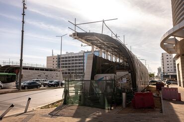 An under-construction tram station in Riyadh 