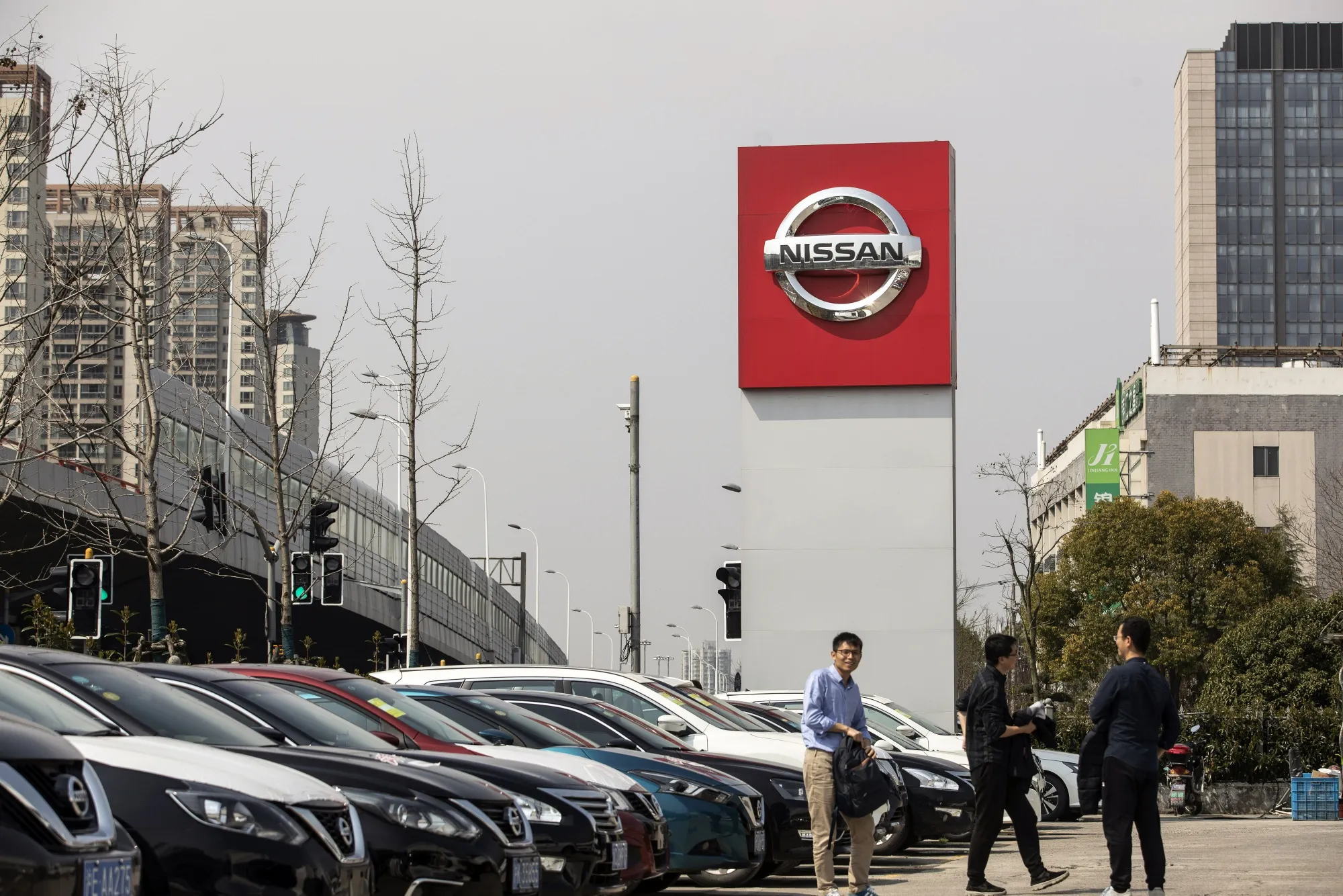 The Nissan Motor Co. car dealership in Shanghai.