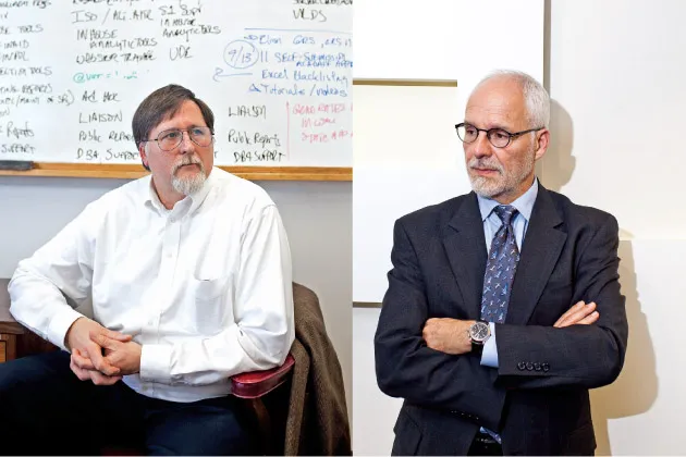 From left, Tod Massa (“What we want is for students to make informed decisions”) and Mark Schneider