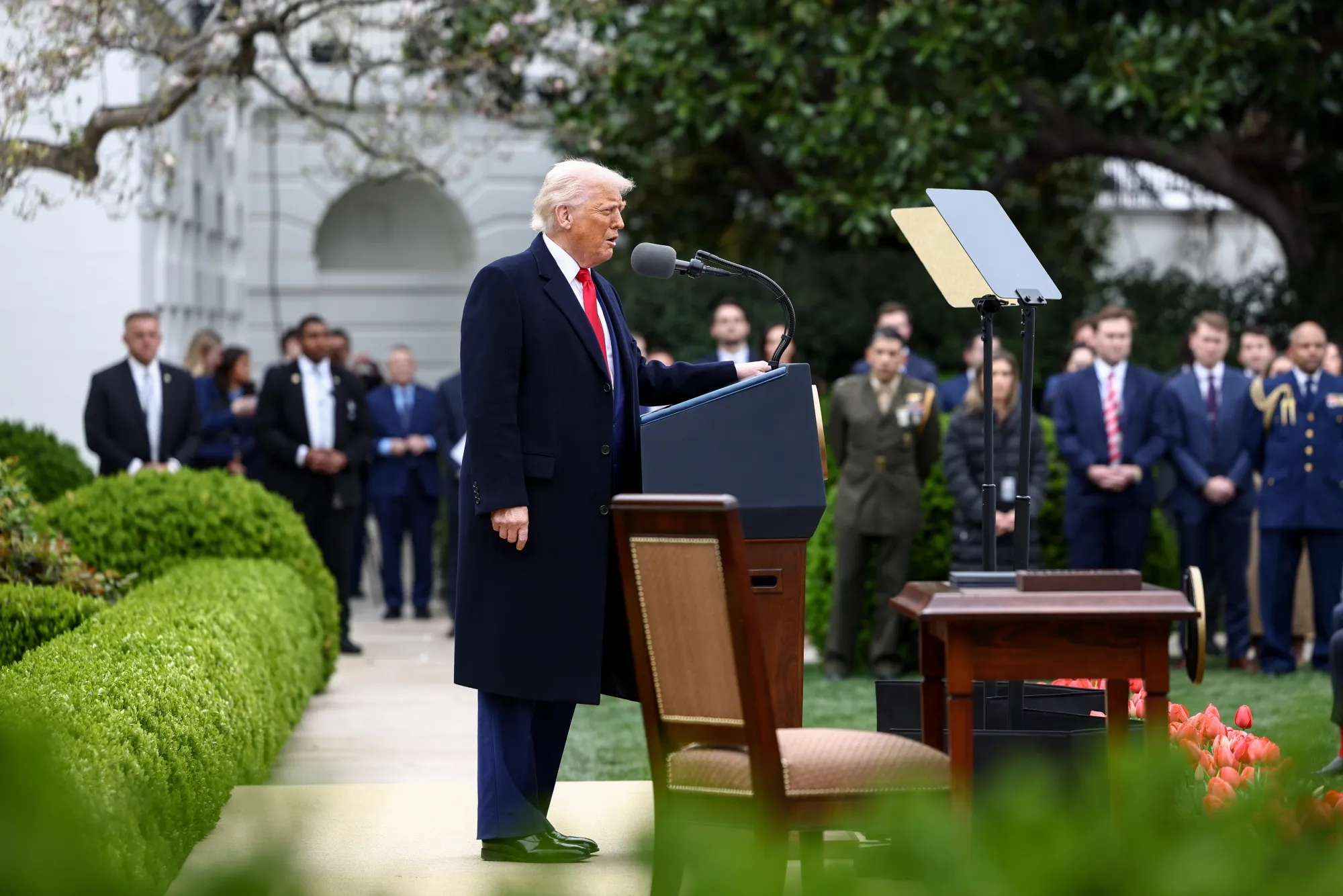 President Donald Trump during a tariff announcement in the Rose Garden of the White House&nbsp;on&nbsp;April 2.