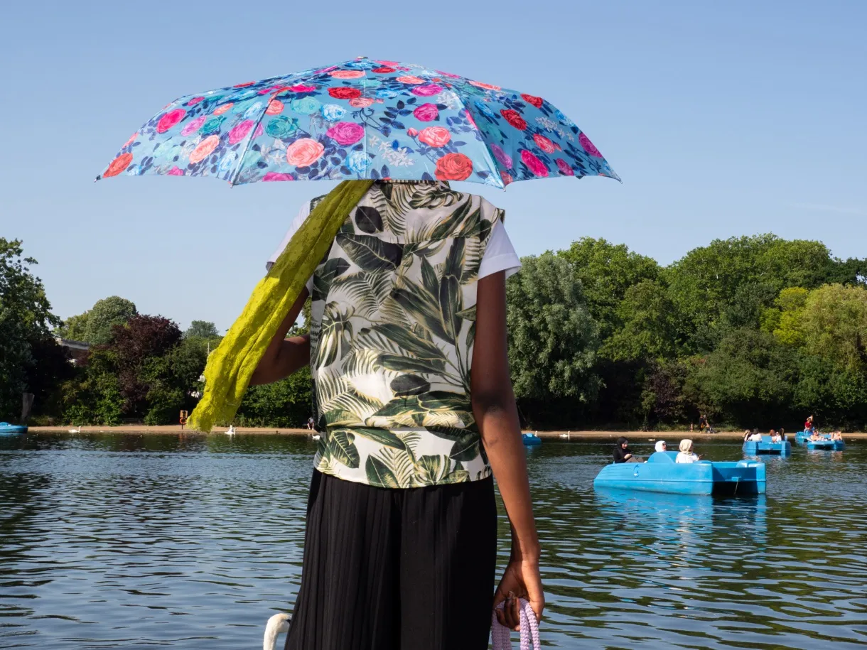 Visitors keep cool in London’s Hyde Park.