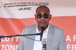 Patrick Achi delivers a speech n Tougbo, on Jan. 22. 
