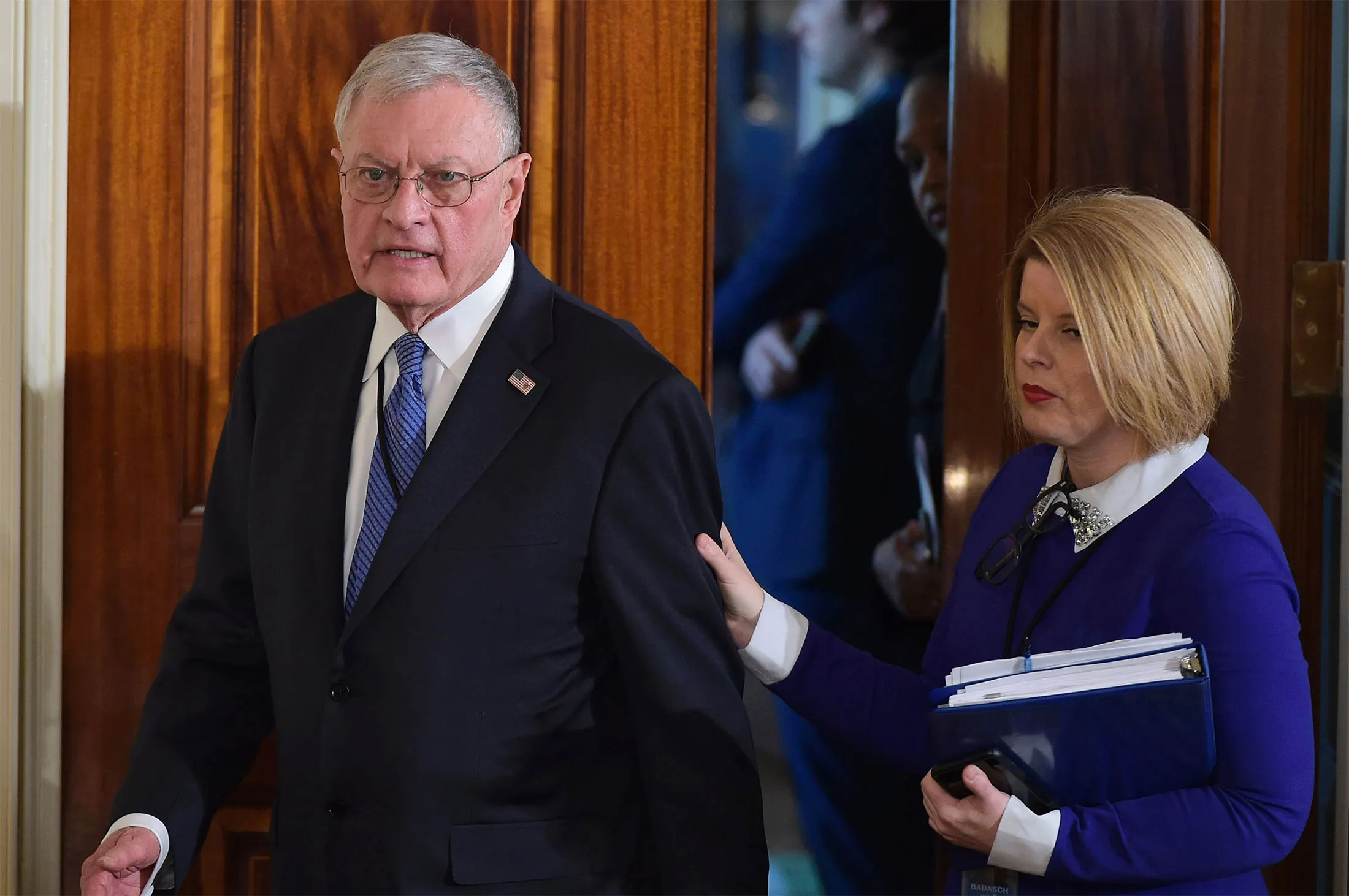 Keith Kellogg, left, is seen at the White House on Feb. 15, 2017.