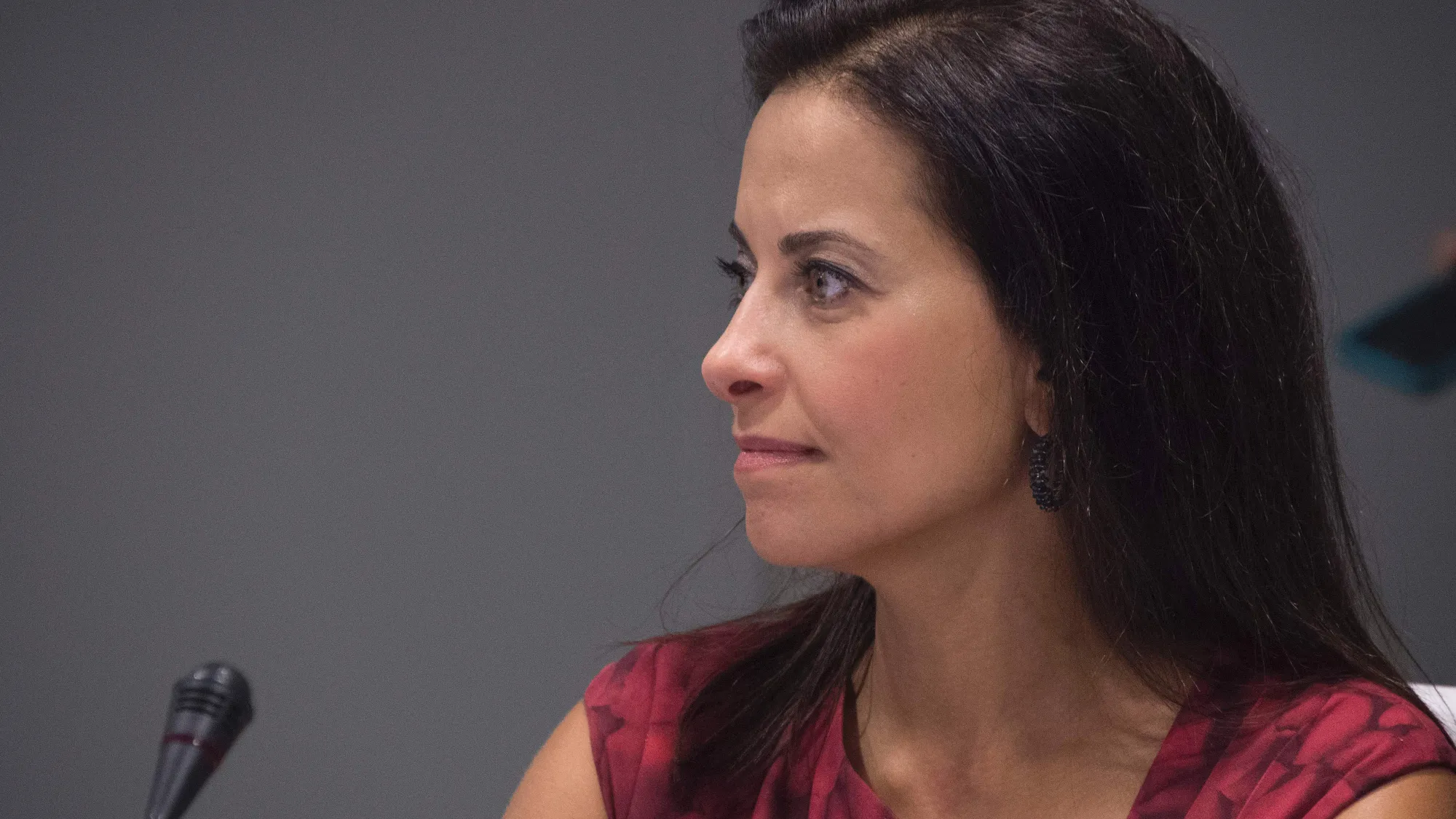 Goldman Sachs Foundation, and global head of corporate engagement, Dina Powell attends the CEO Roundtable on the sidelines of the 71st session of the United Nations General Assembly in New York on September 20, 2016 in New York.

