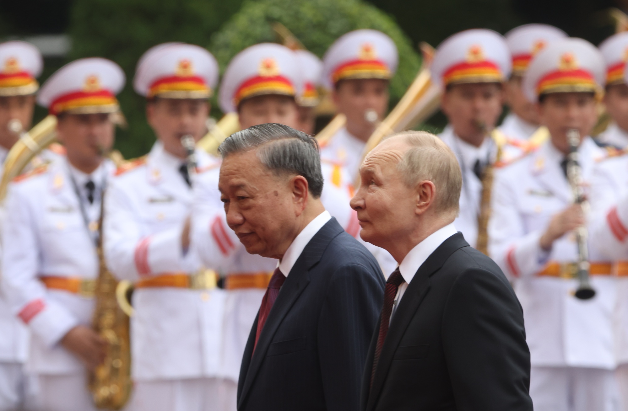 Putin and Vietnamese President To Lam in Hanoi on June 20.