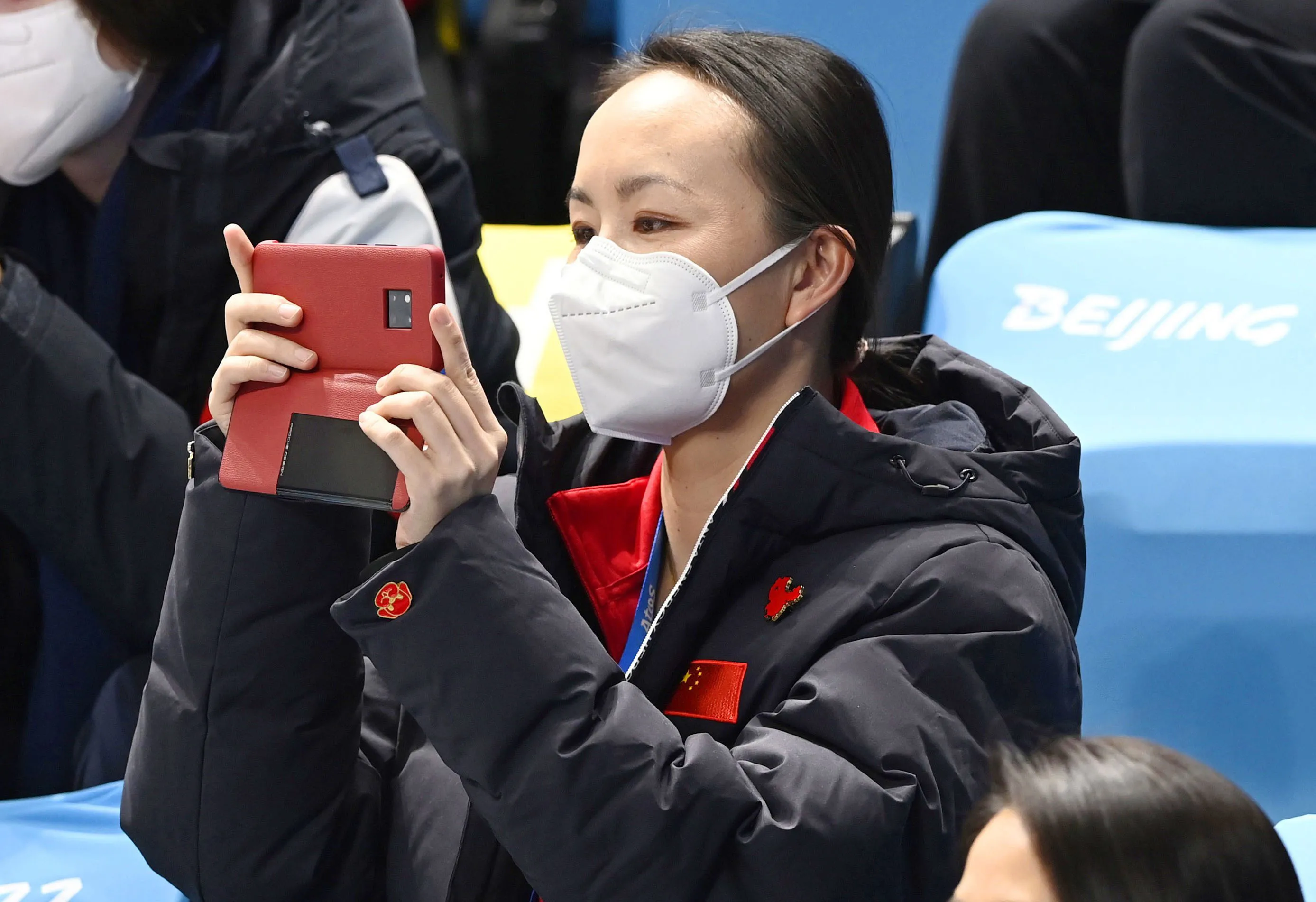 Peng Shuai during the Beijing Olympic figure skating team event competition on Feb. 7.