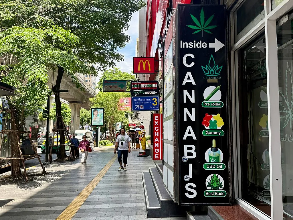 A cannabis store on Silom Road in Bangkok.&nbsp;