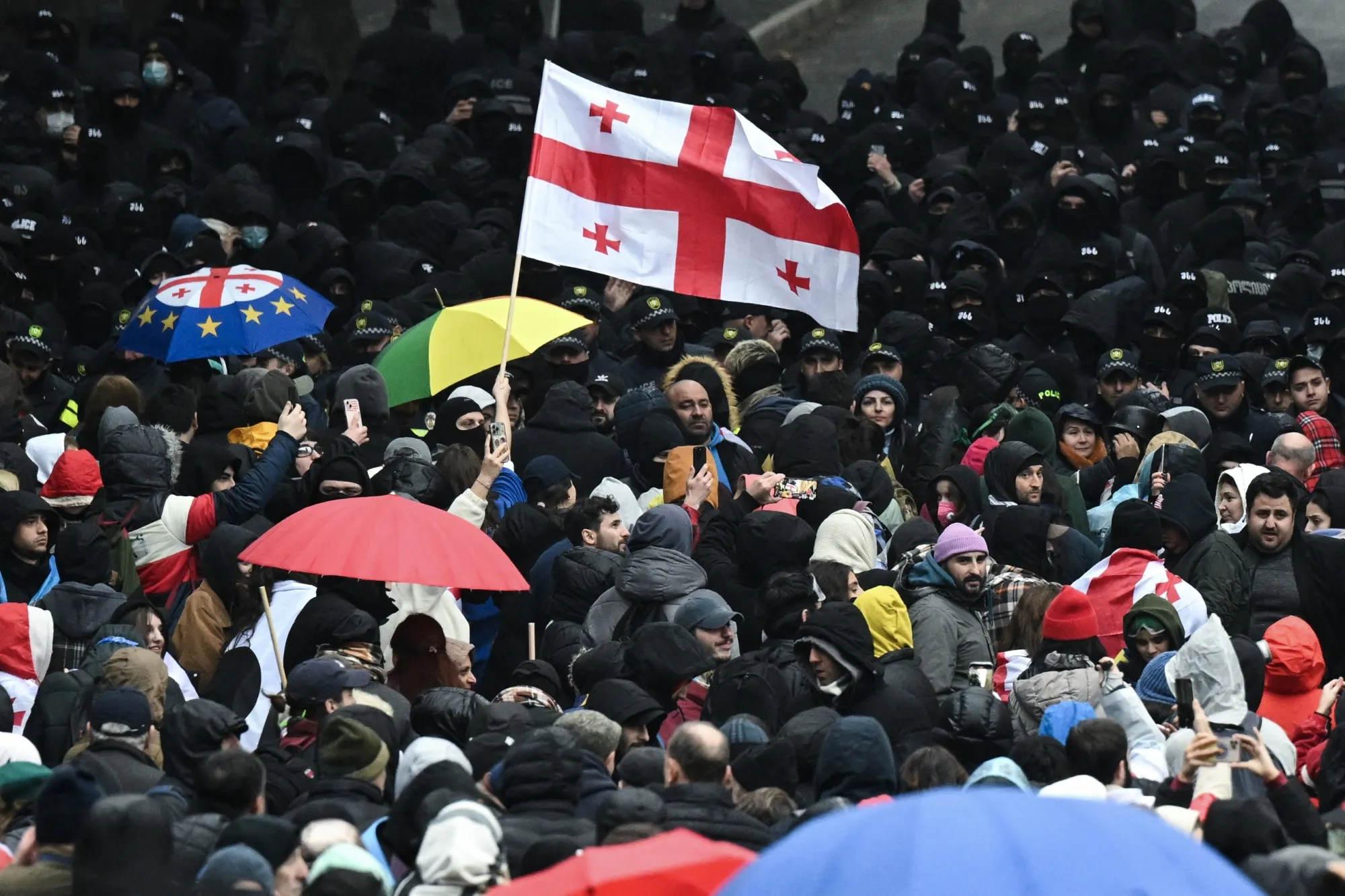 Protestors&nbsp;in Tbilisi, on Nov. 25.