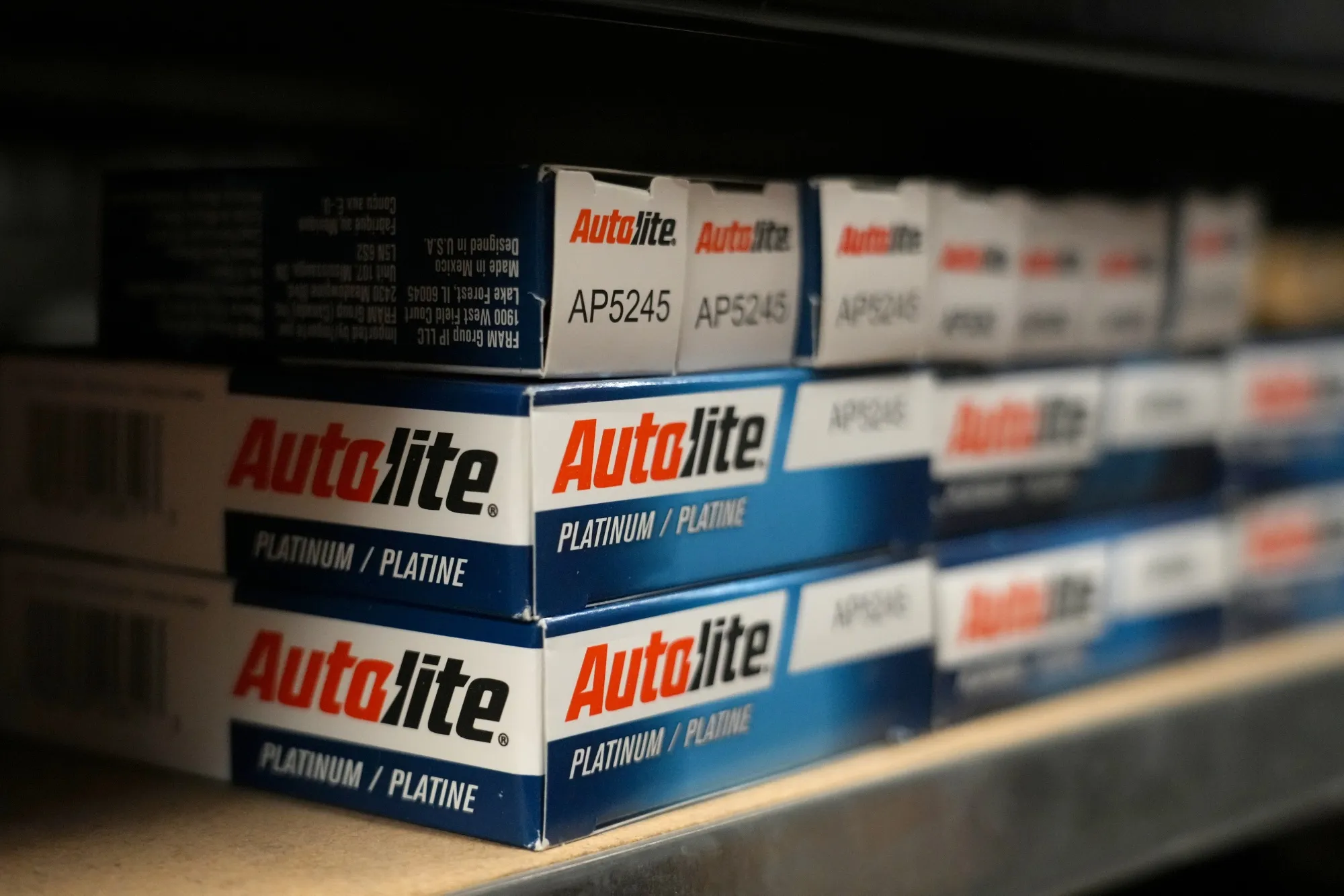 Autolite spark plugs, owned by First Brands,&nbsp;at an auto parts store in Provo, Utah.