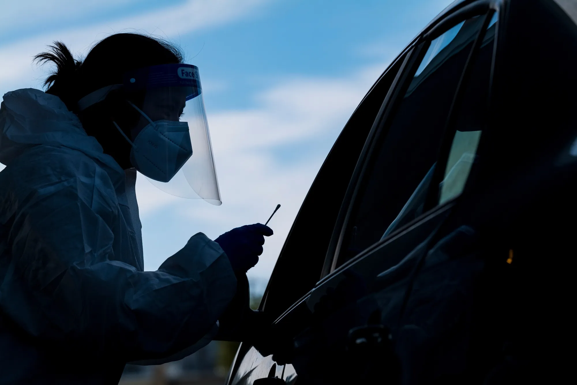 A Covid-19 Drive-Thru Testing Site As California Tightens Curbs