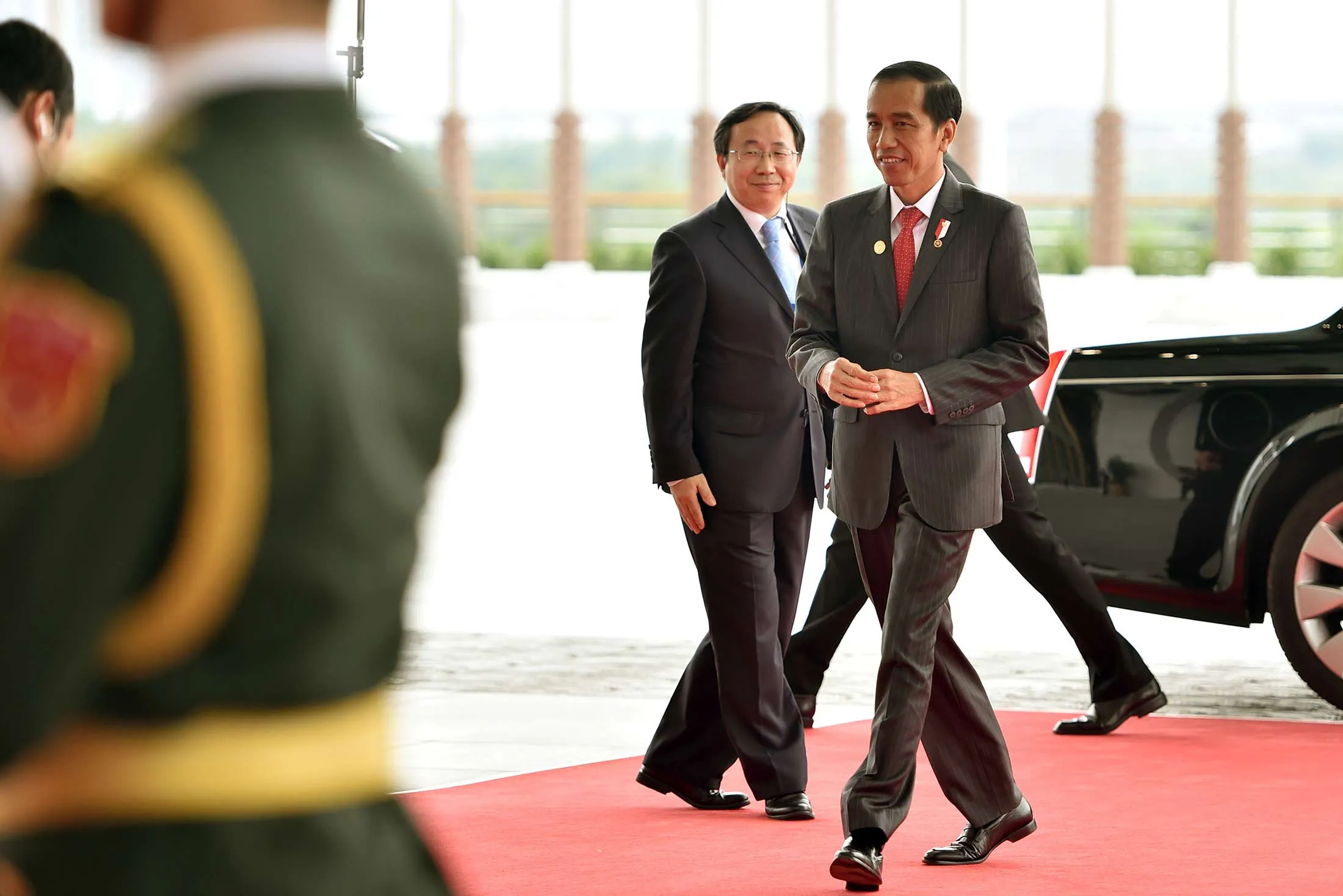Indonesian President Joko Widodo arrives at the Hangzhou Exhibition Center to participate in G20 Summit on Sept. 4, 2016 in Hangzhou, China.

