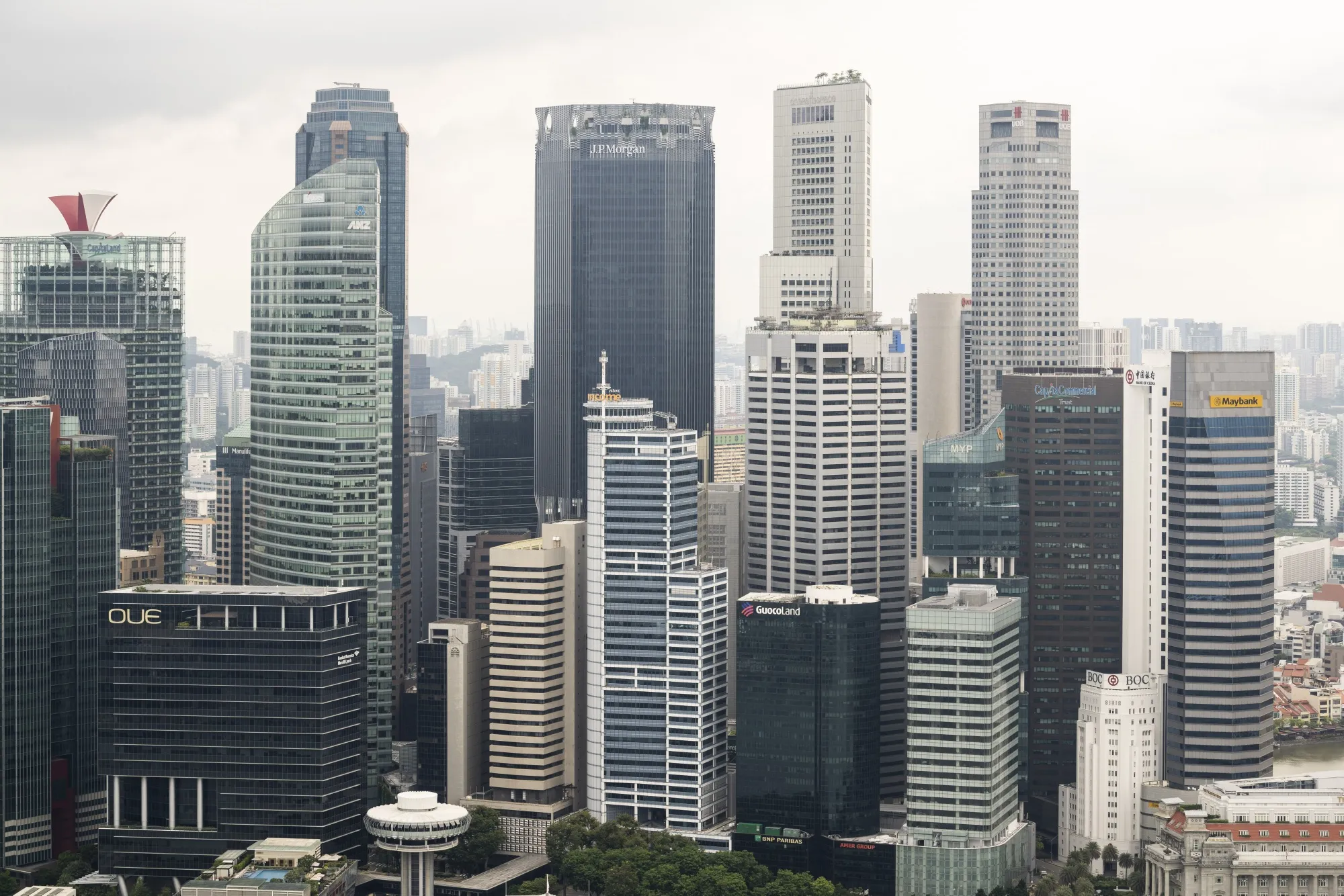 The skyline of Central Business District in Singapore
