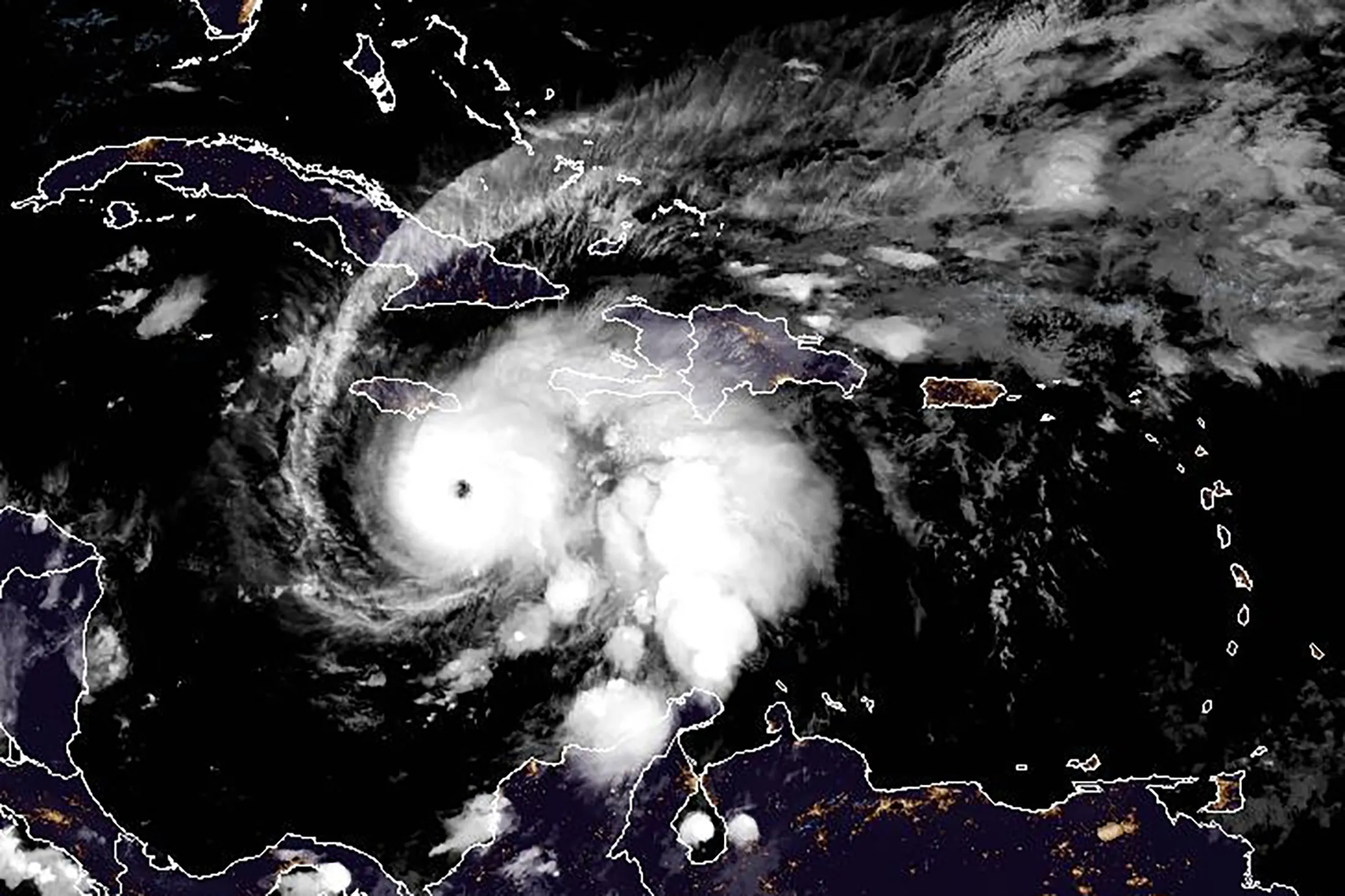 Hurricane Melissa spins in the Caribbean on Oct. 26.