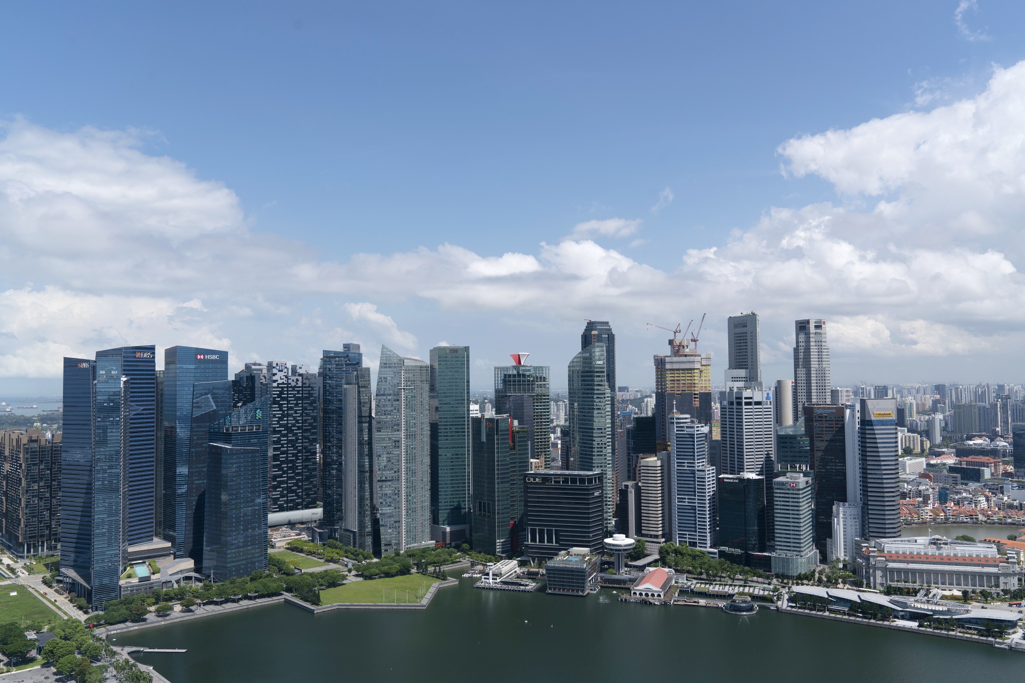Buildings stand in the Central Business District in Singapore.