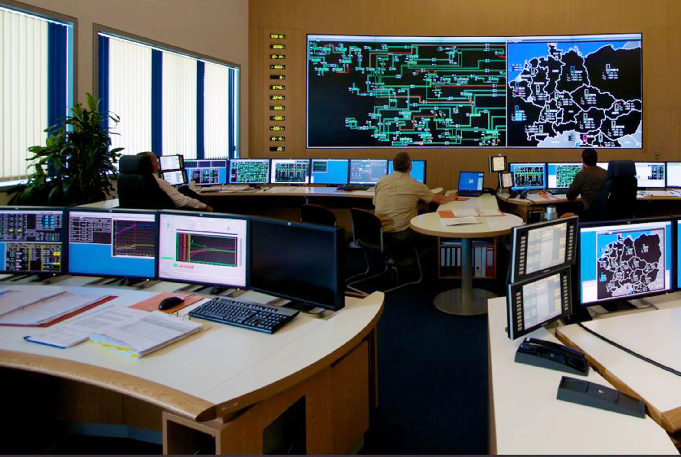 Inside a control center owned by 50Hertz Transmission GmbH.