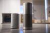 The Amazon Echo, left, and Echo Plus