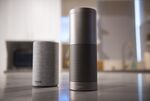 The Amazon Echo, left, and Echo Plus