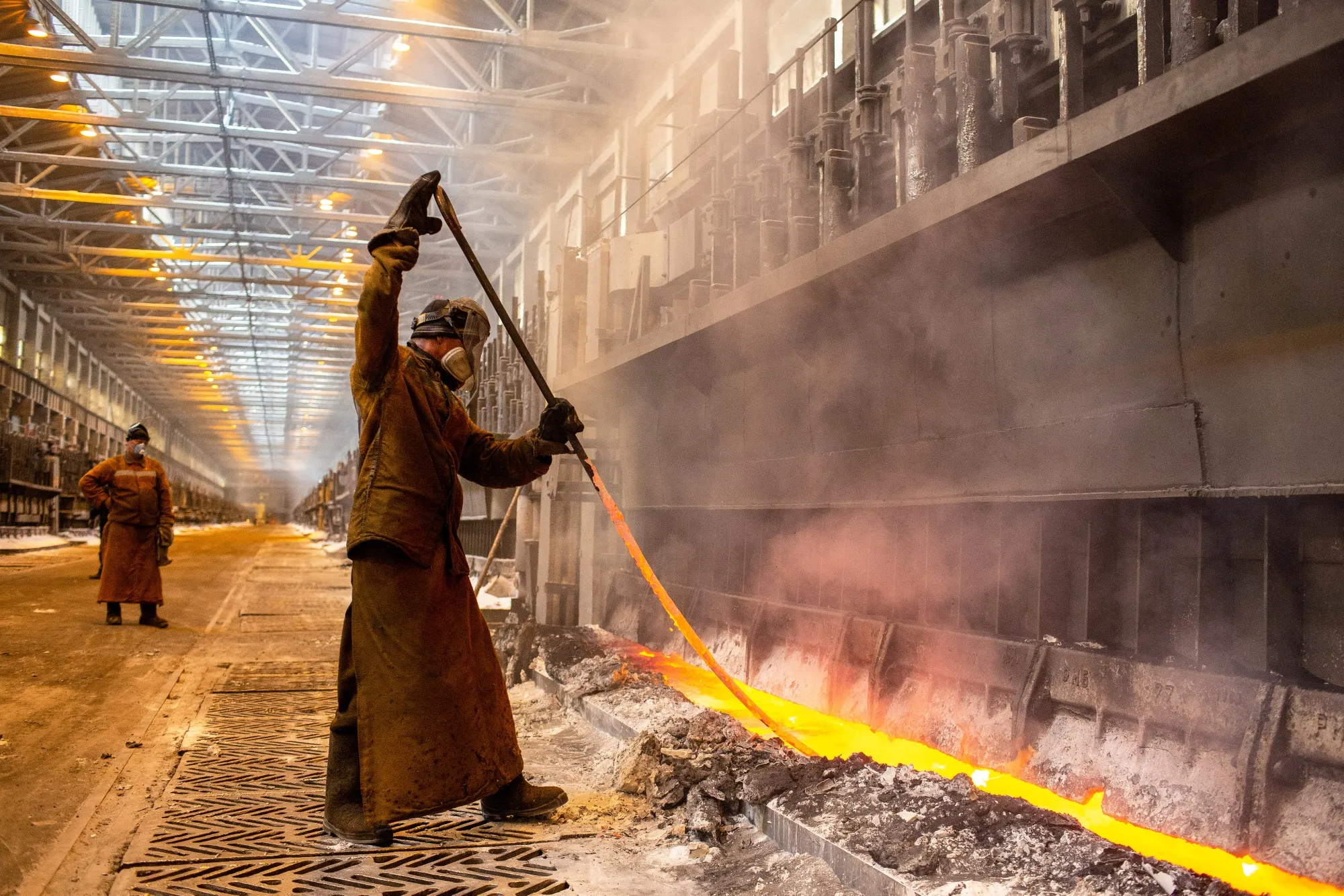 An aluminium smelting plant in Shelekhov, Russia.