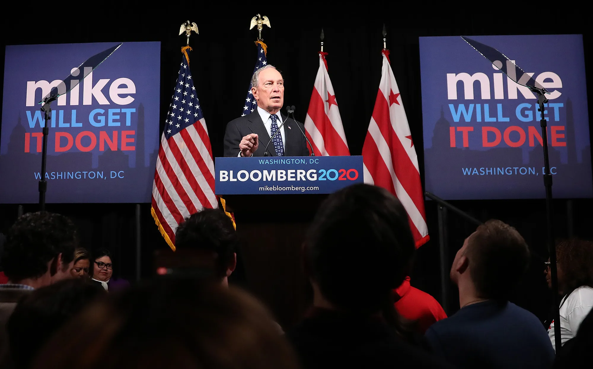 Michael Bloomberg speaks during a campaign event in Washington, D.C. on Jan 30.