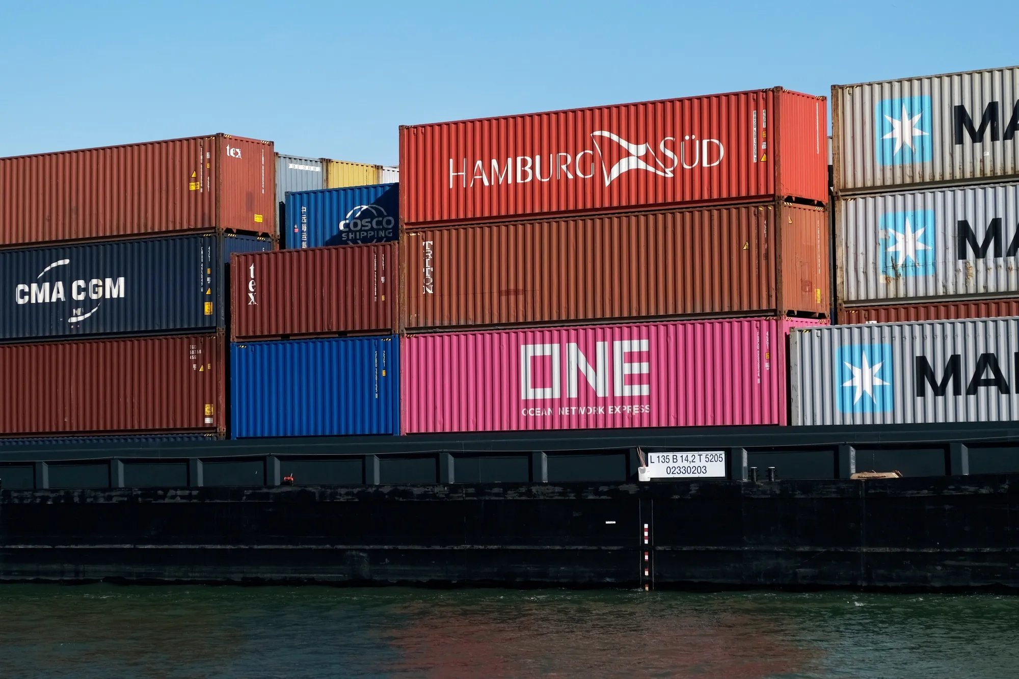Shipping containers.